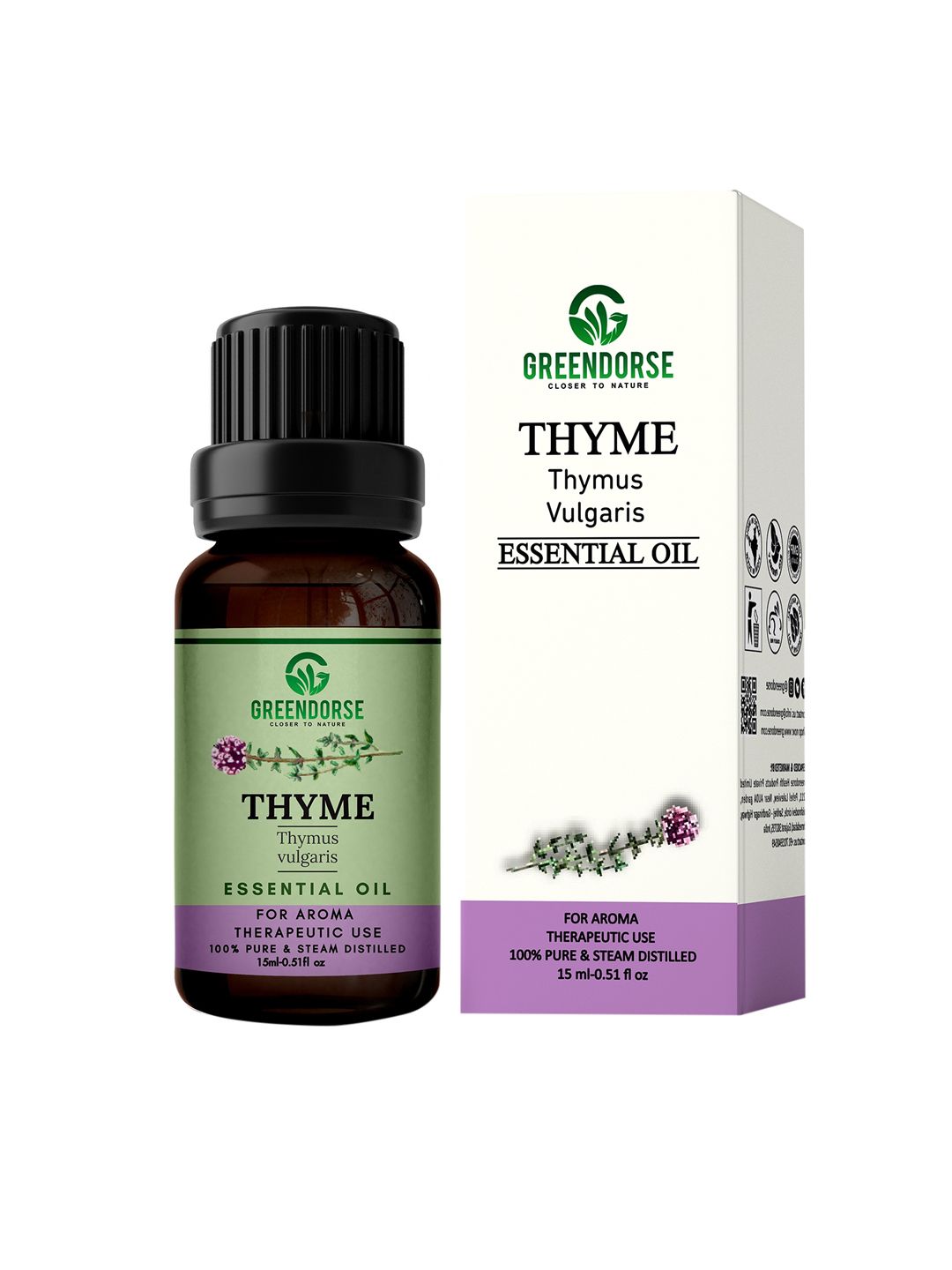 GREENDORSE Thyme 100% Pure & Steam Distilled Essential Oil - 15 ml Price in India