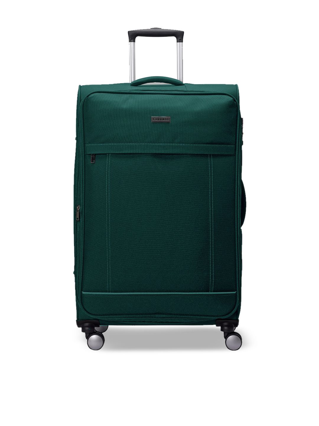CARRIALL Green Solid Soft-Sided Medium Trolley Suitcase Price in India
