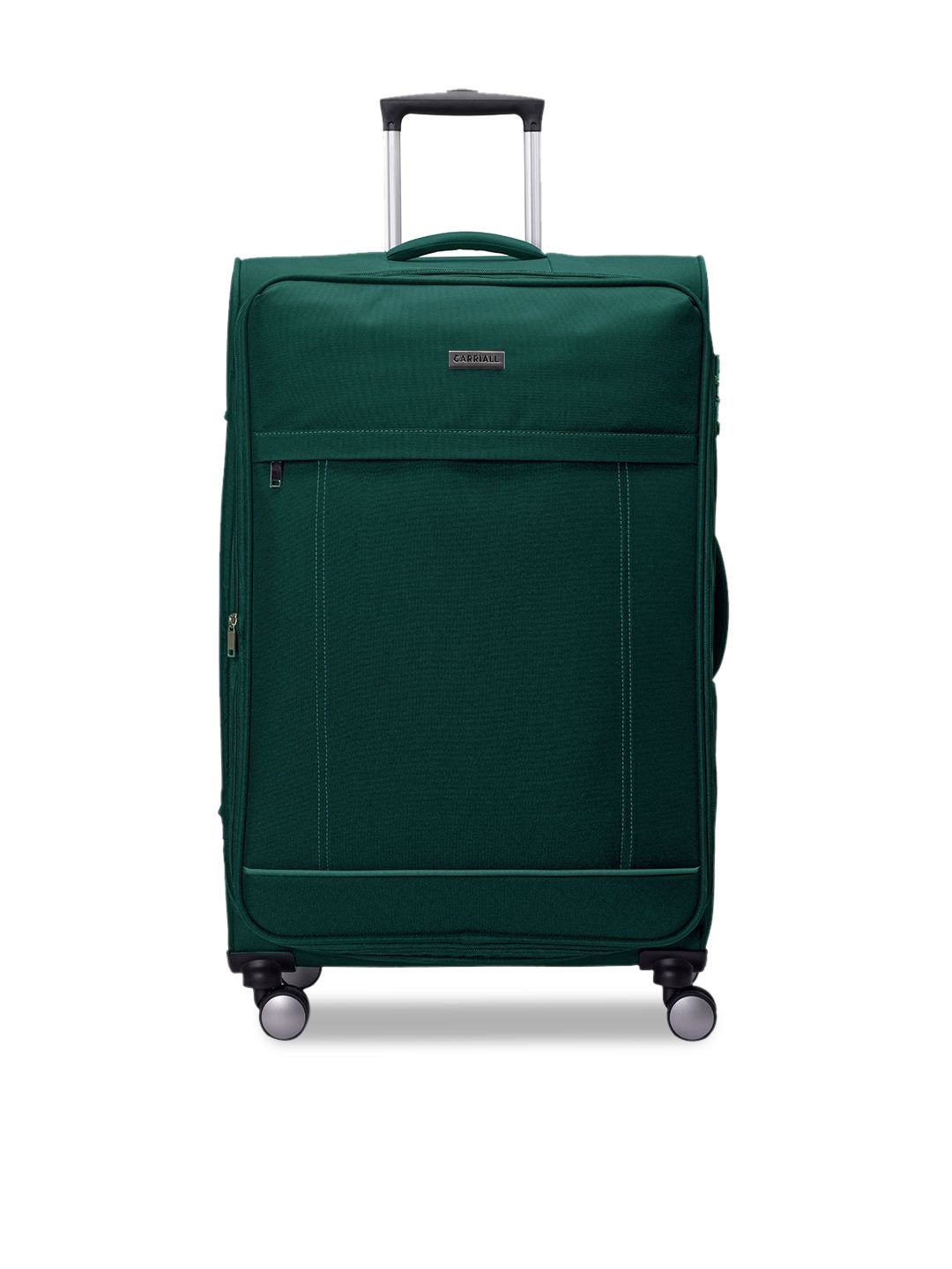 CARRIALL Green Solid Soft-Sided Large Trolley Suitcase Price in India