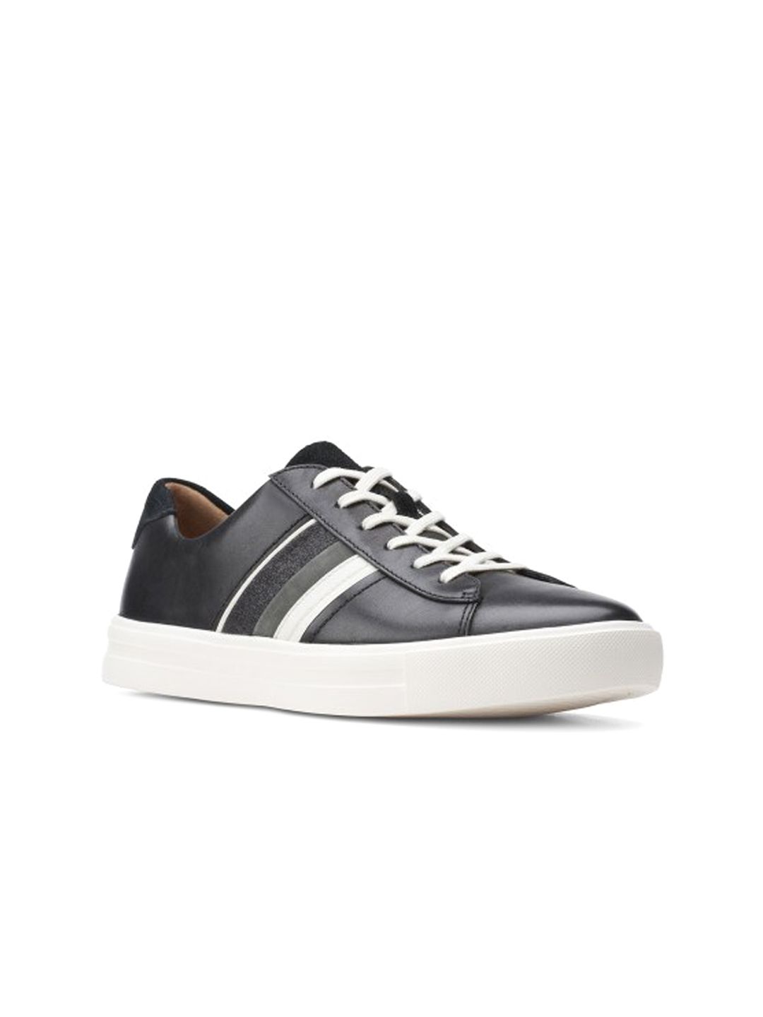 Clarks Women Black Colourblocked Leather Sneakers Price in India