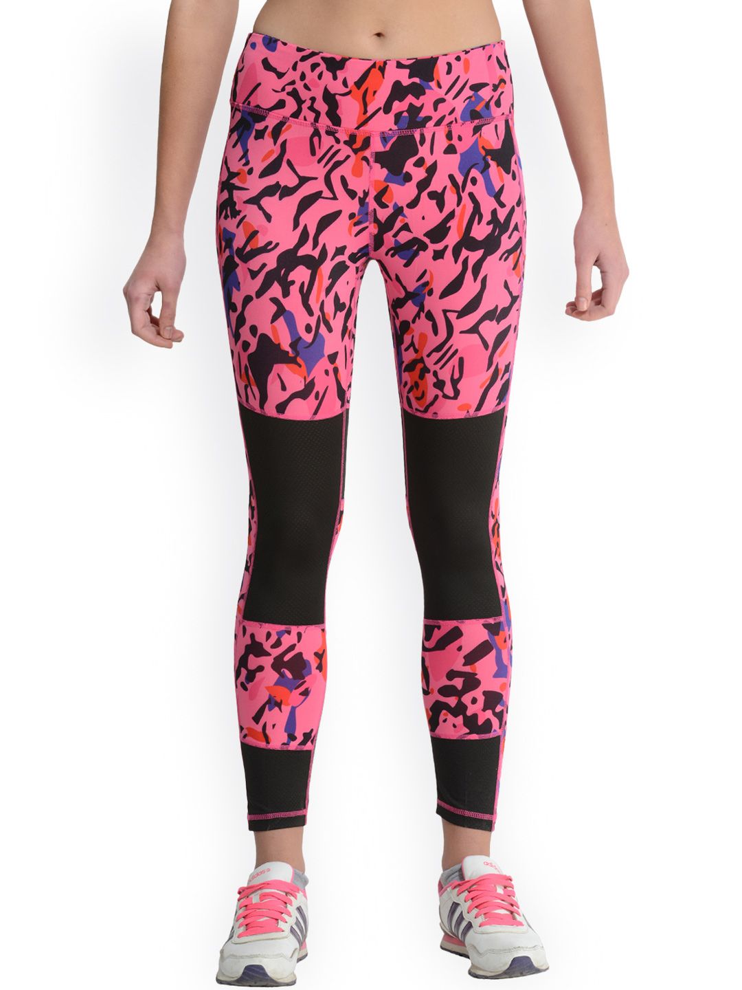 Da Intimo Pink & Black Printed Tights Price in India