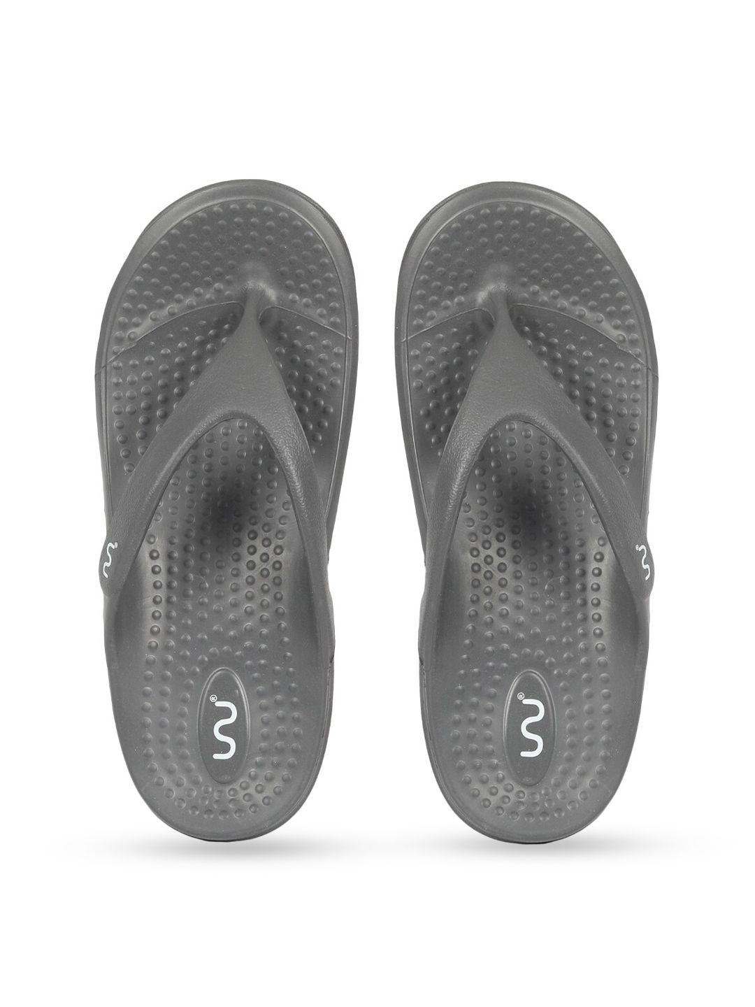 Doubleu Women Grey Rubber Thong Flip-Flops Price in India