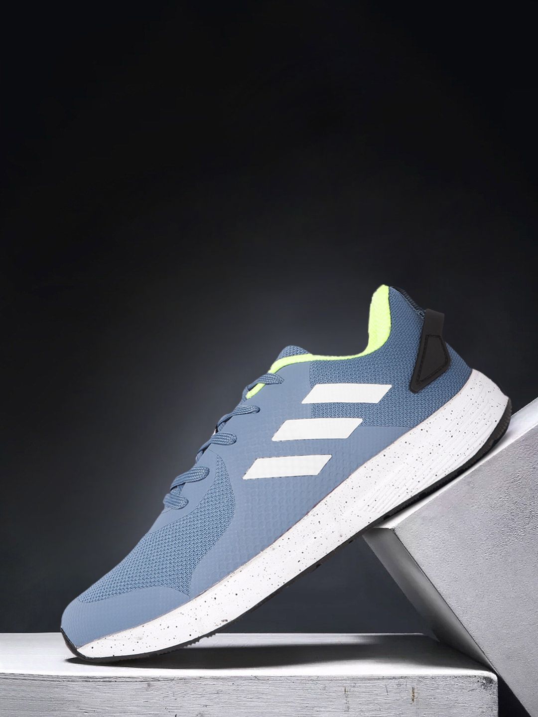 ADIDAS Men Blue & White Woven Design Ultrafly Running Shoes