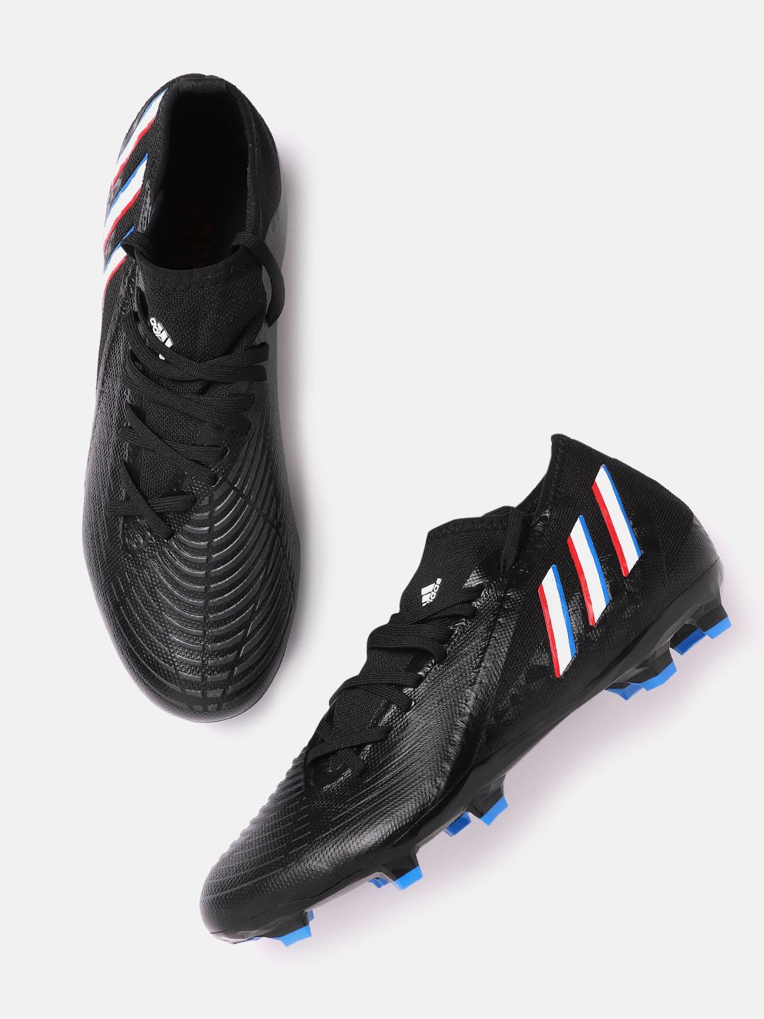 ADIDAS Unisex Black & White Striped Predator Edge.3 FG Sustainable Football Shoes Price in India