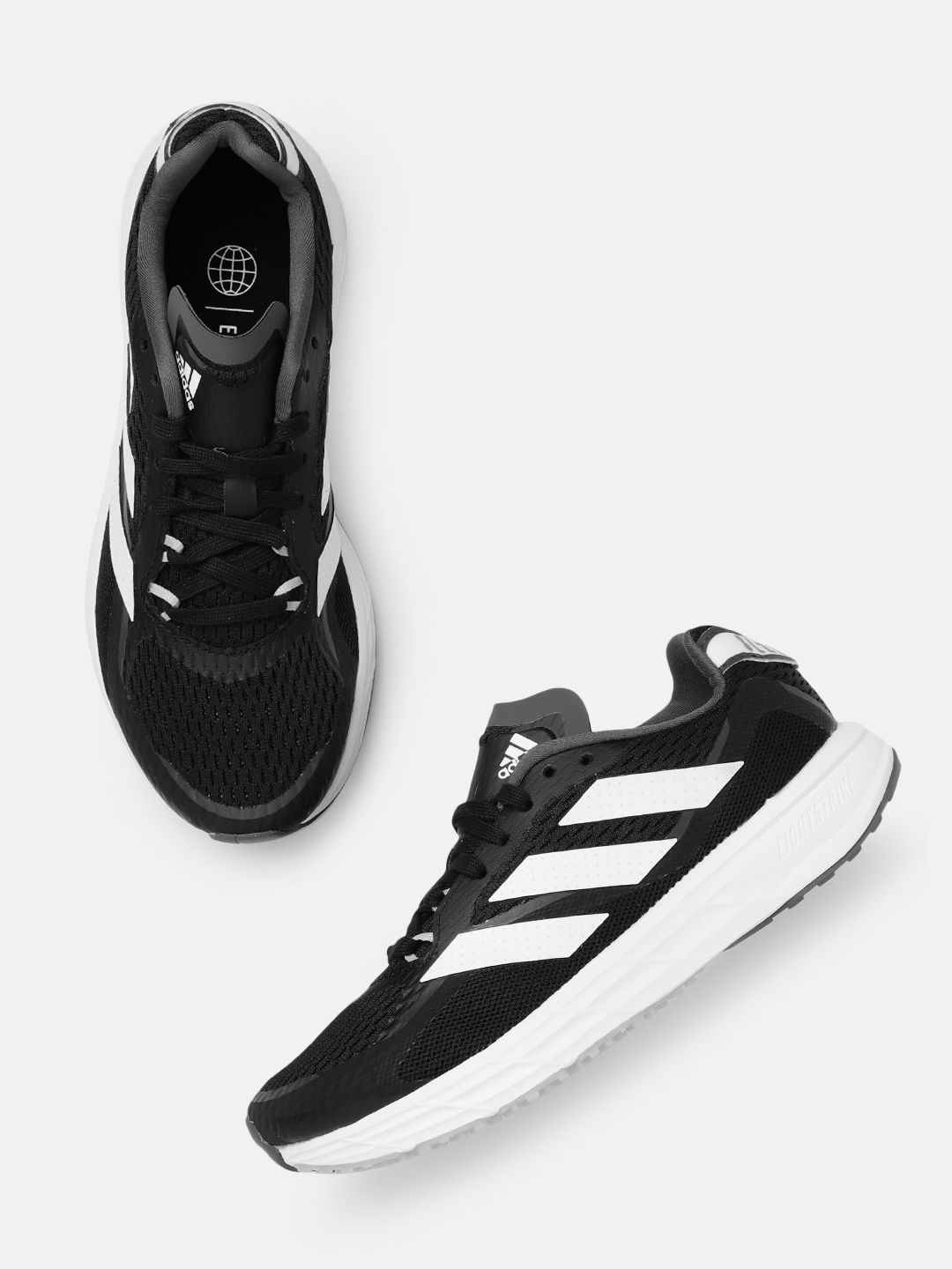 ADIDAS Women Black & White Woven Design SL20.3 Running Shoes Price in India