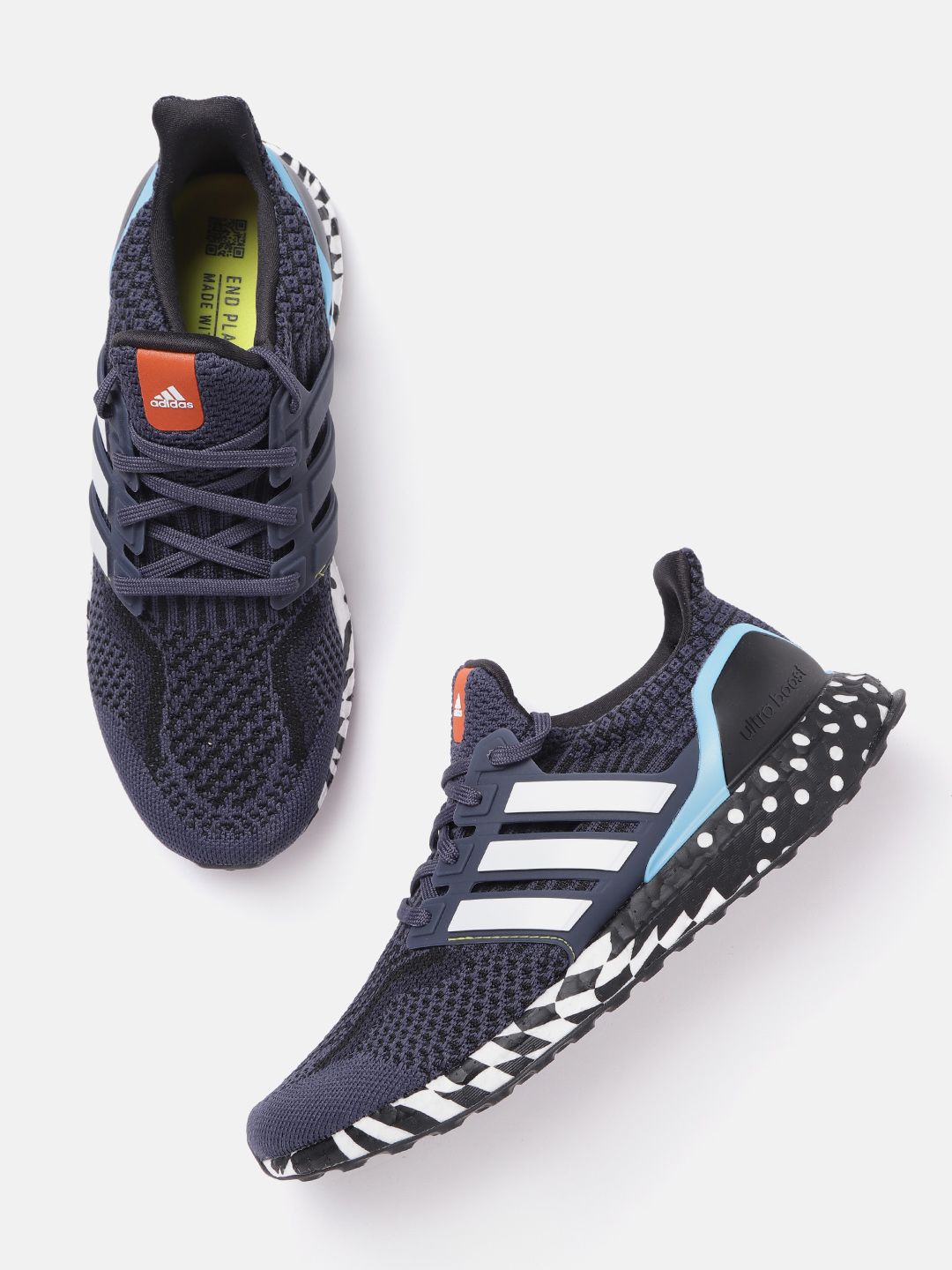 ADIDAS Unisex Navy Blue & White Woven Design Ultraboost 5.0 DNA Sustainable Running Shoes Price in India
