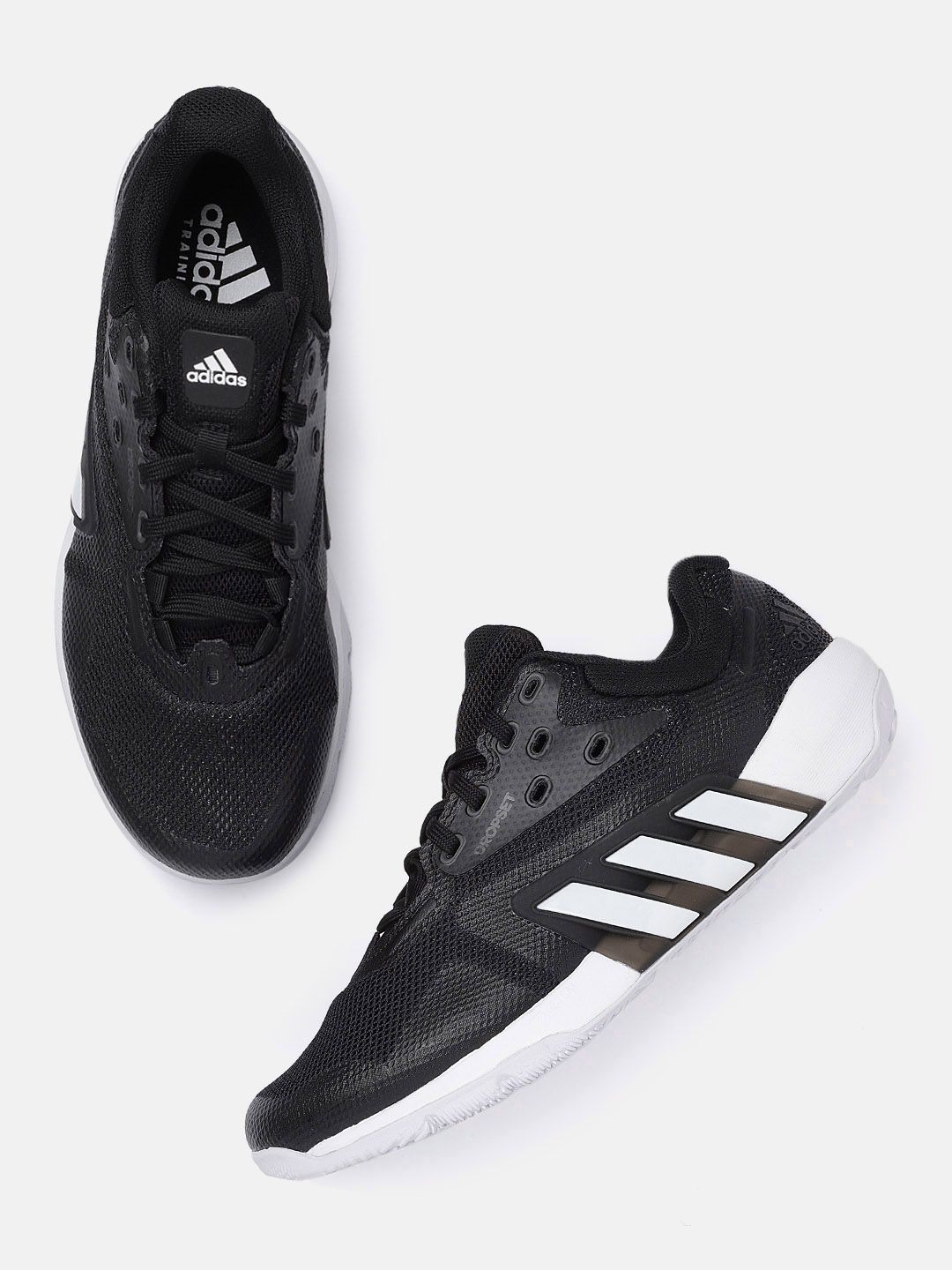 ADIDAS Women Black Woven Design Dropset Sustainable Training Shoes Price in India