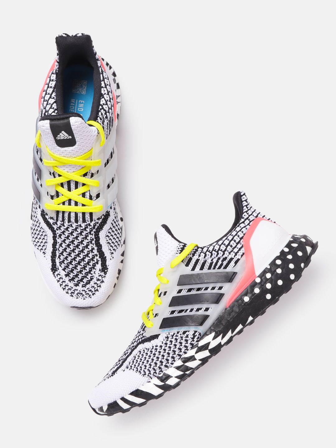 ADIDAS Unisex Black & White Woven Design Ultraboost 5.0 DNA Sustainable Running Shoes Price in India
