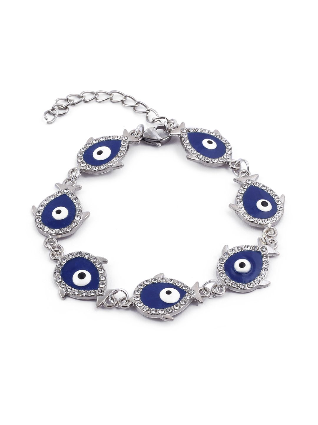 EL REGALO Women Blue & White Handcrafted Evil Eye Charm Bracelet Price in India