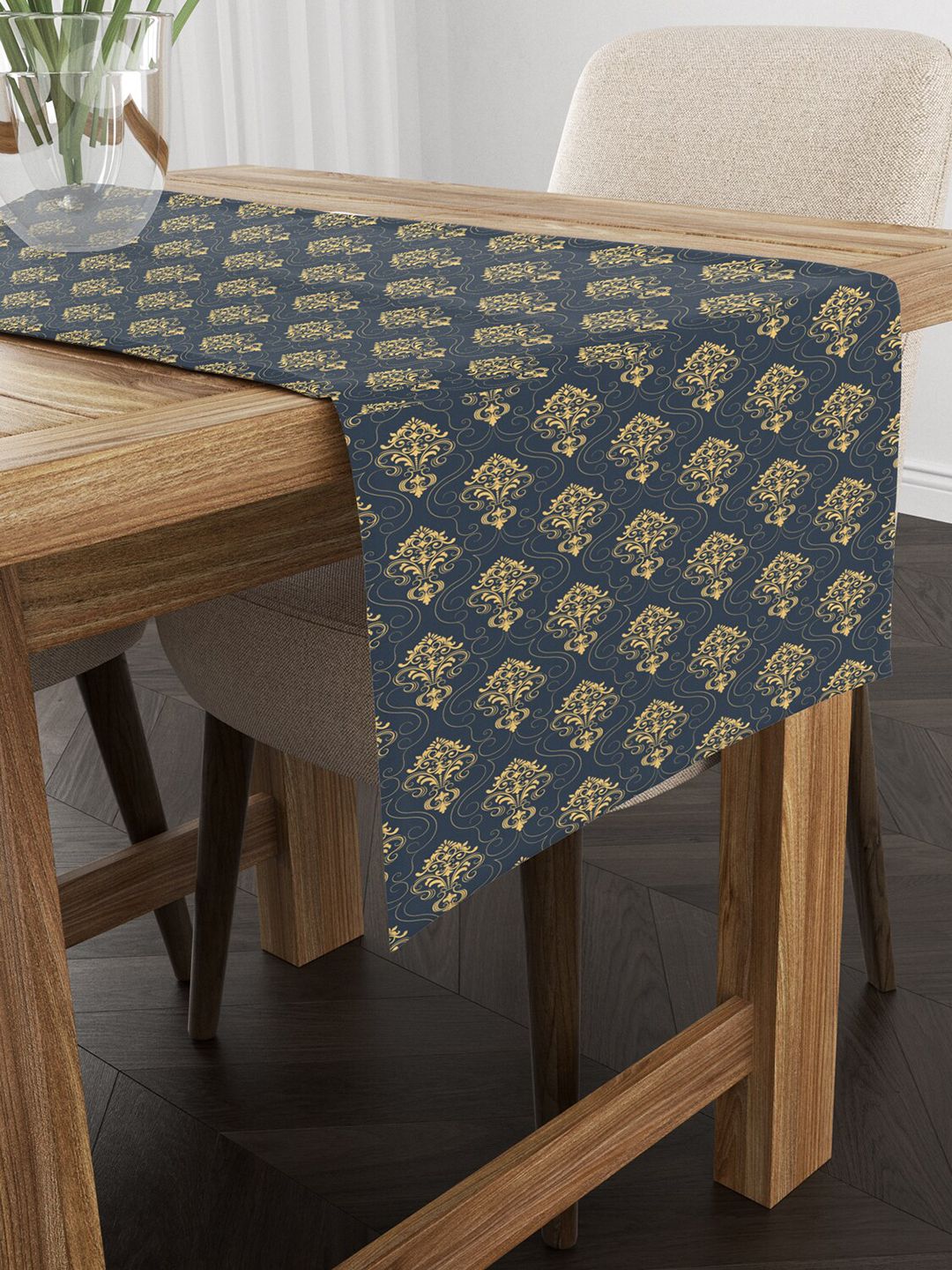 STYBUZZ Blue & Yellow Ethnic Motif Printed Table Runners Price in India