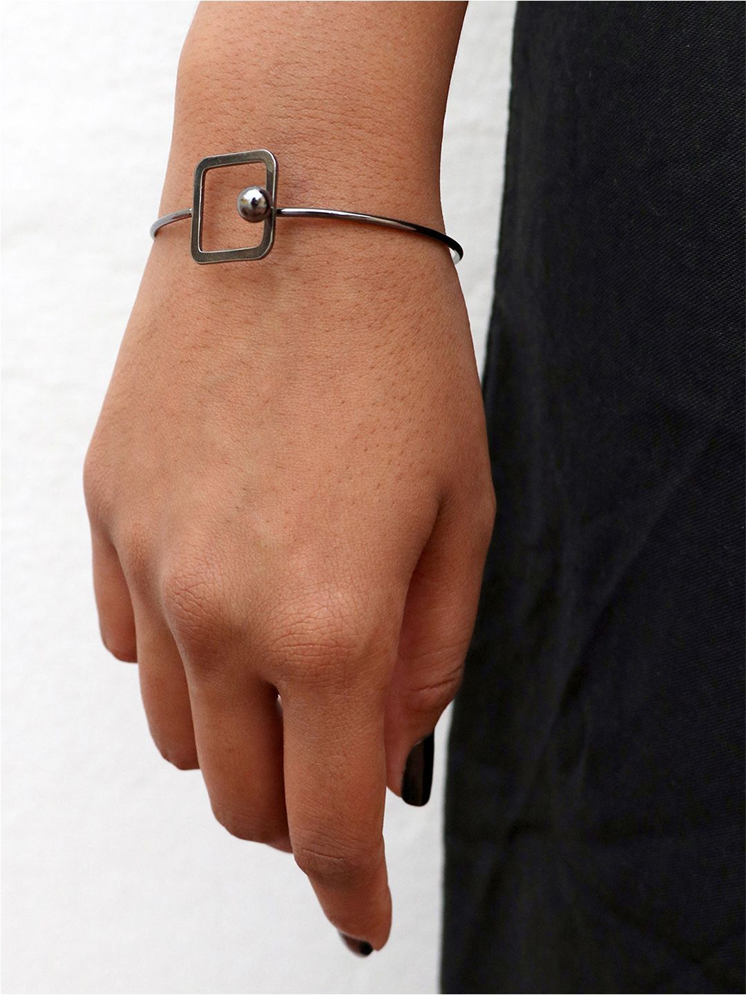Ayesha Women Grey Contemporary Cuff Bracelet Price in India