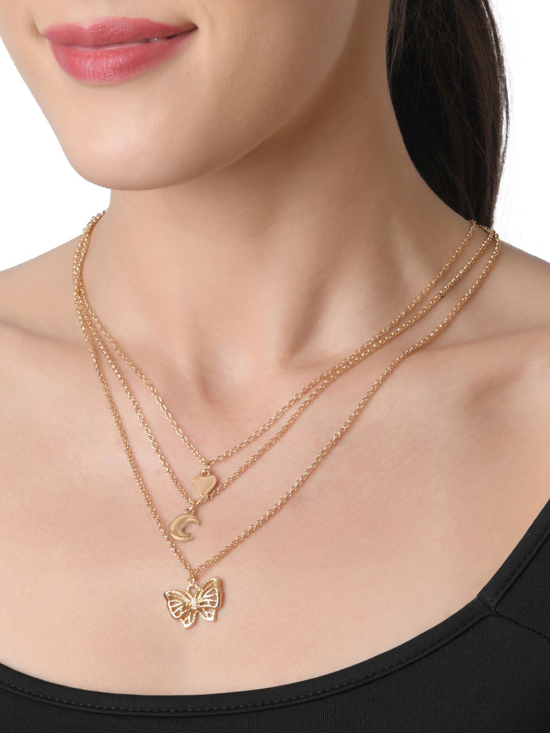 Lilly & sparkle Gold-Plated Layered Chain Price in India