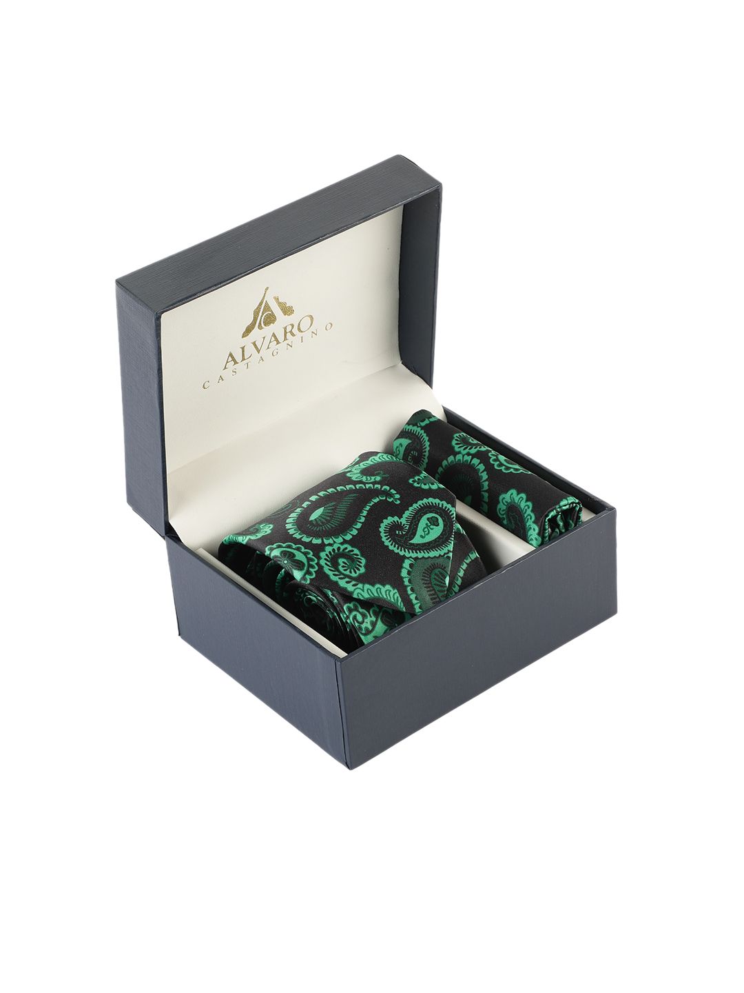 Alvaro Castagnino Men Green & Black Printed Accessory Gift Set