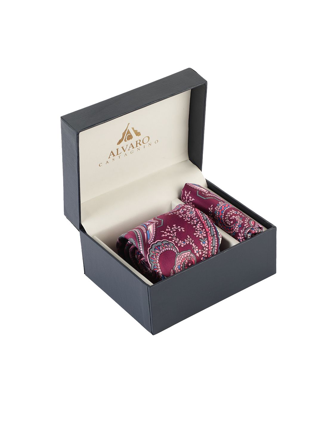 Alvaro Castagnino Men Purple & Pink Paisley Printed Accessory Gift Set