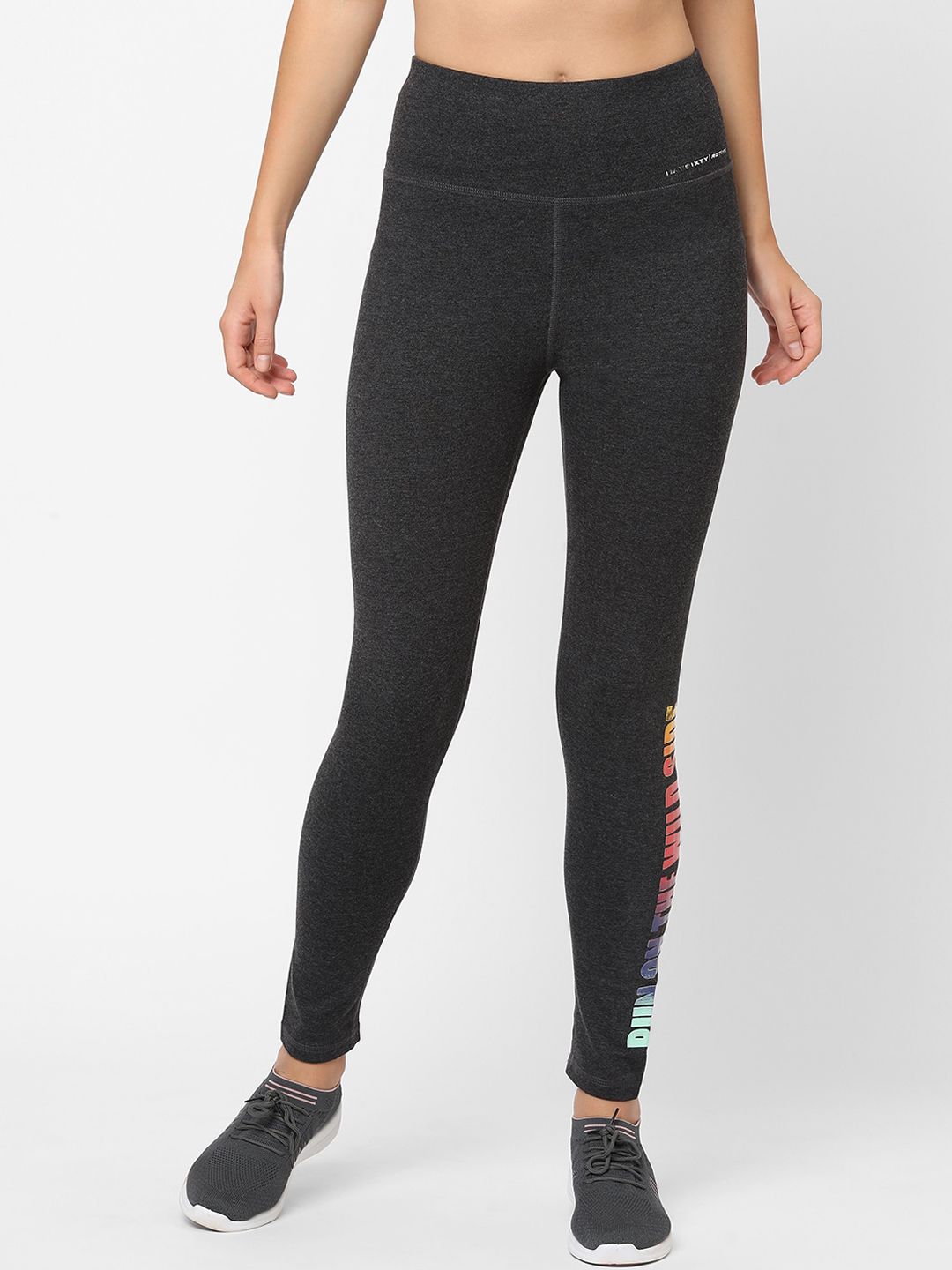 Maysixty Women Grey Solid Yoga Pant Price in India