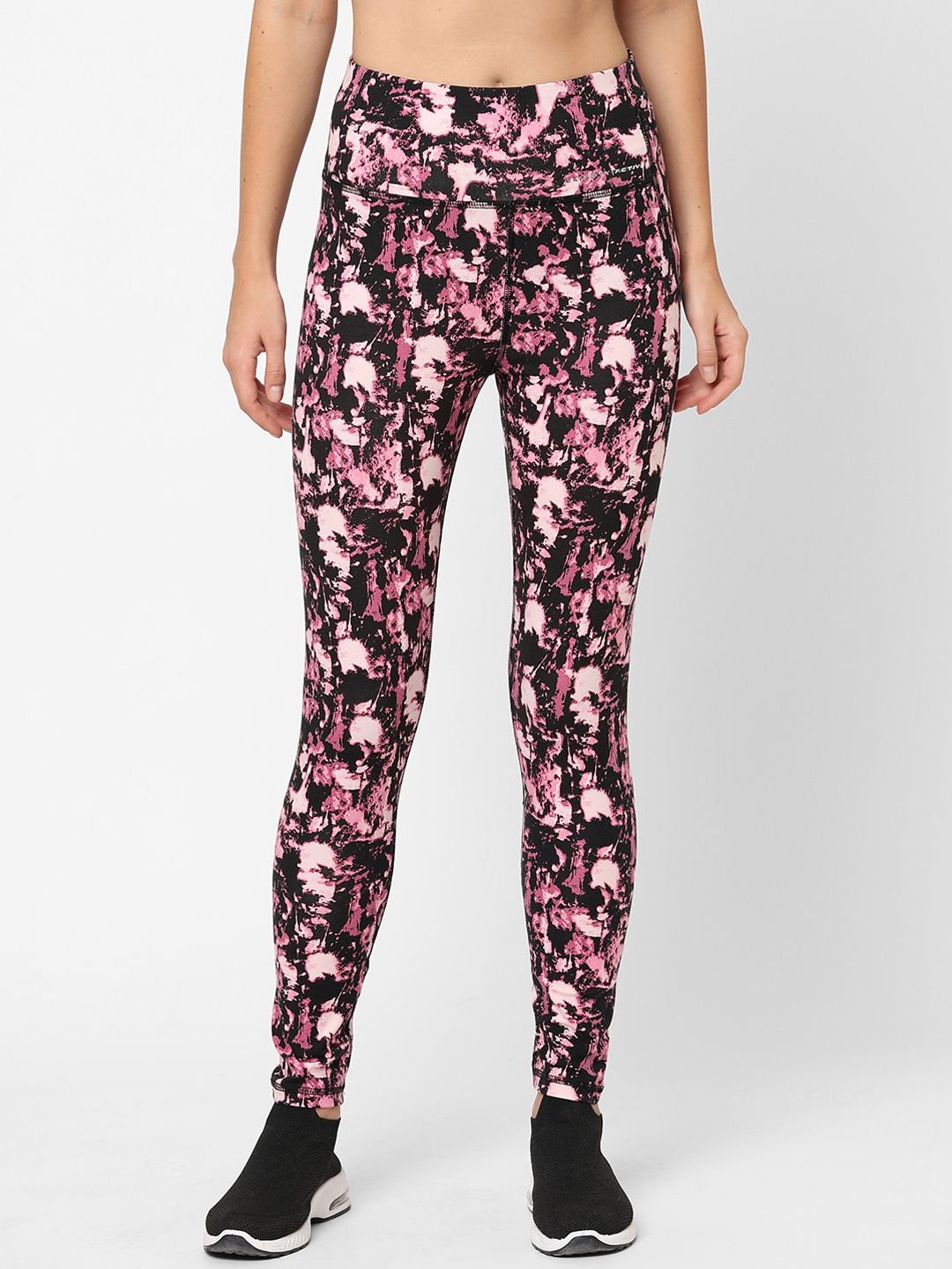 MAYSIXTY Women Pink Printed Yoga Pant Price in India