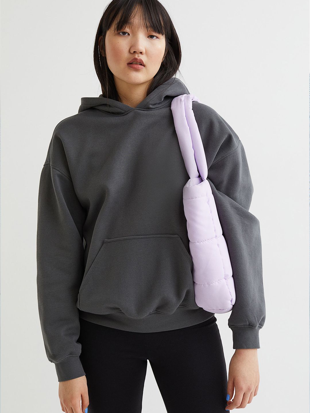 H&M Woman Grey Hoodie Price in India