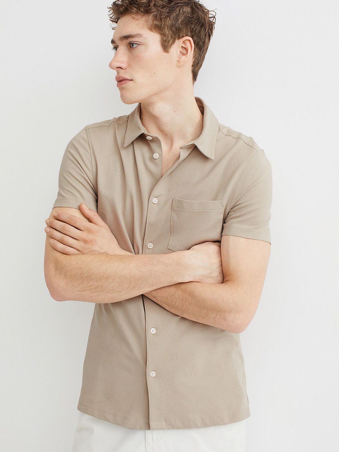H&M Men's Muscle Fit Cotton Shirt