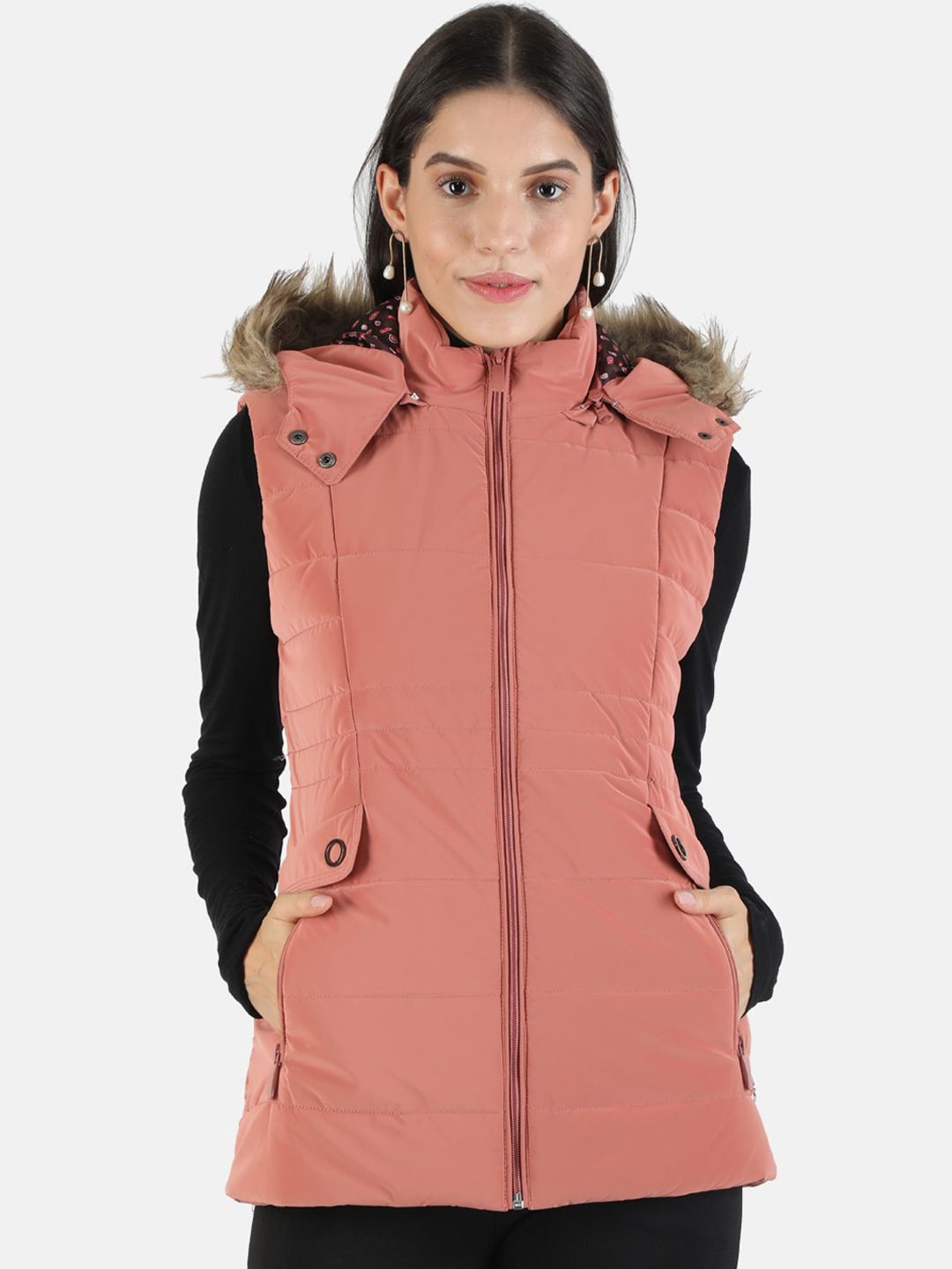 Monte Carlo Women Coral Pink Lightweight Parka Jacket Price in India