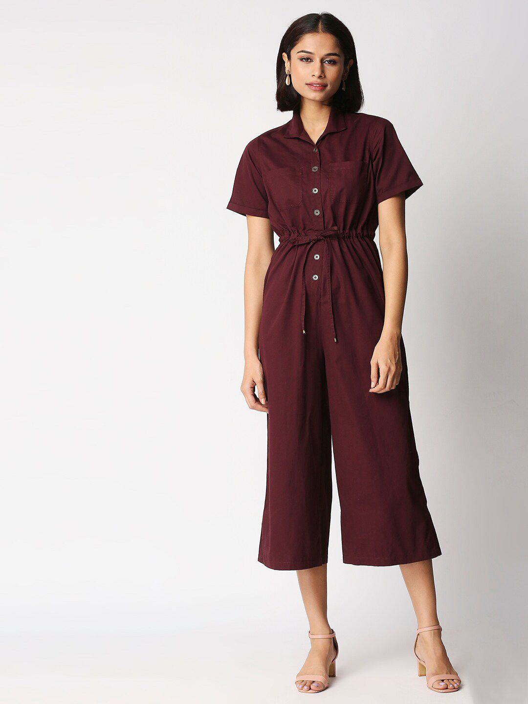 20Dresses Women Purple Solid Culotte Jumpsuit Price in India