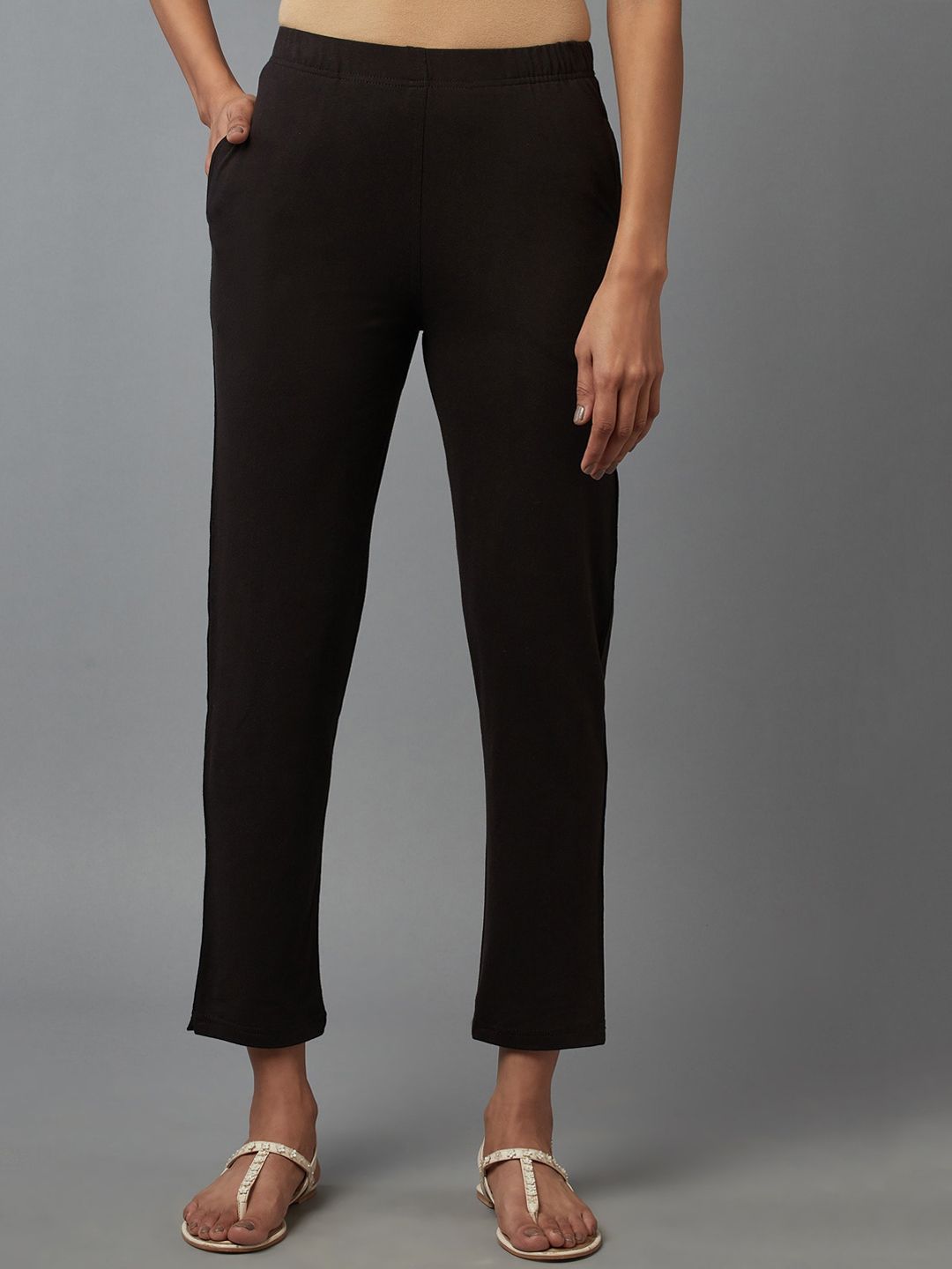 elleven Women Black Regular Fit Trousers Price in India