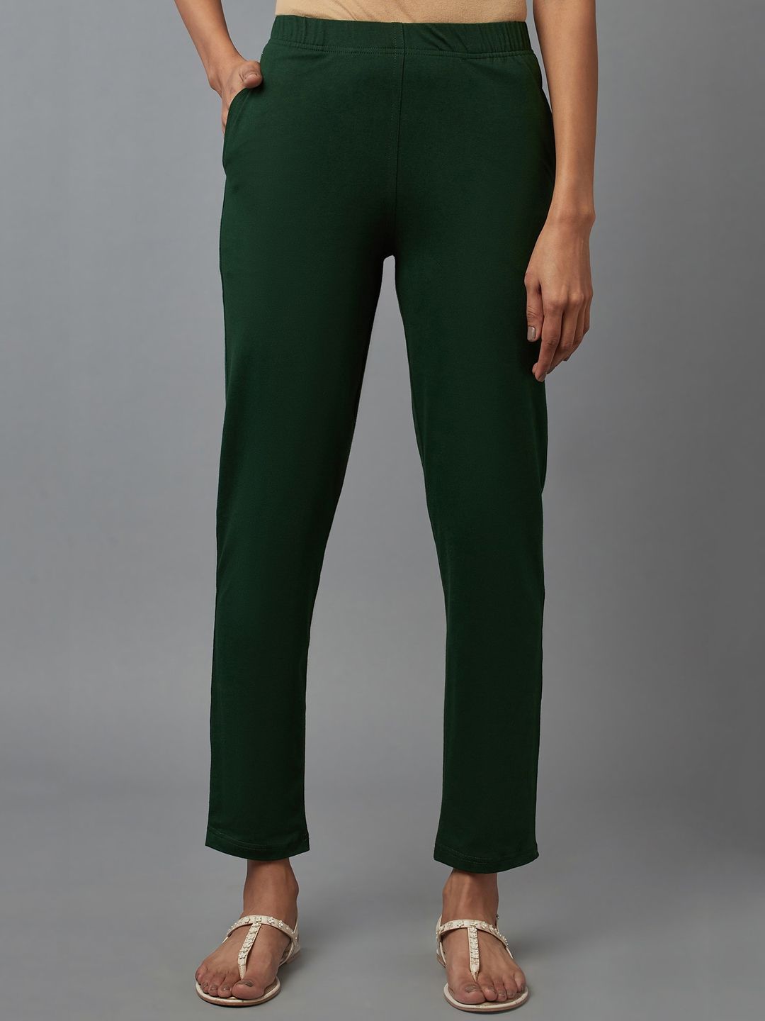 elleven Woman Green Trousers Price in India