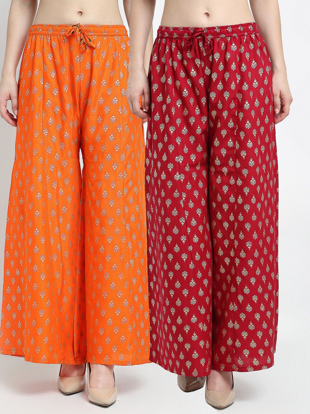 Jinfo Women Orange Palazzos Price in India