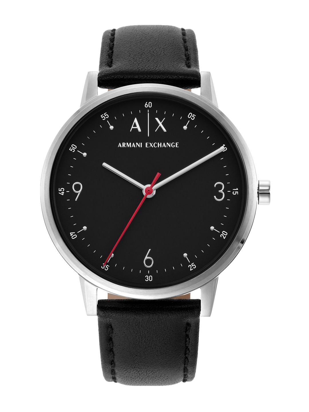 Armani Exchange Men Black Dial & Leather Straps Analogue Watch