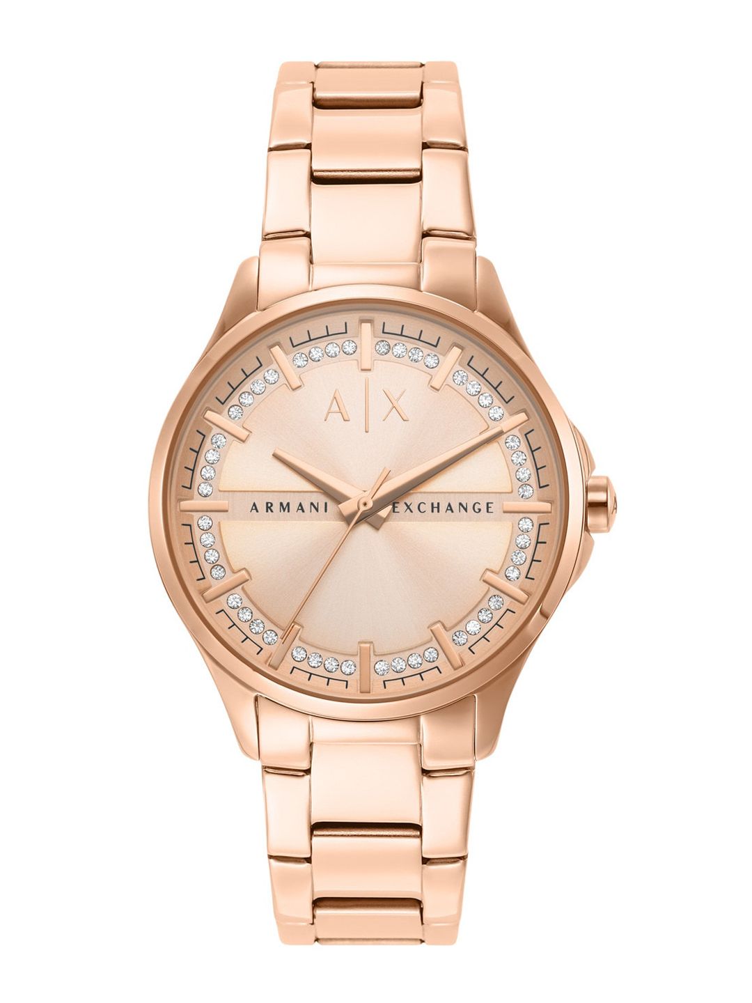 Armani Exchange Women Rose Gold-Toned Dial & Rose Gold-Plated Bracelet Style Watch AX5264 Price in India