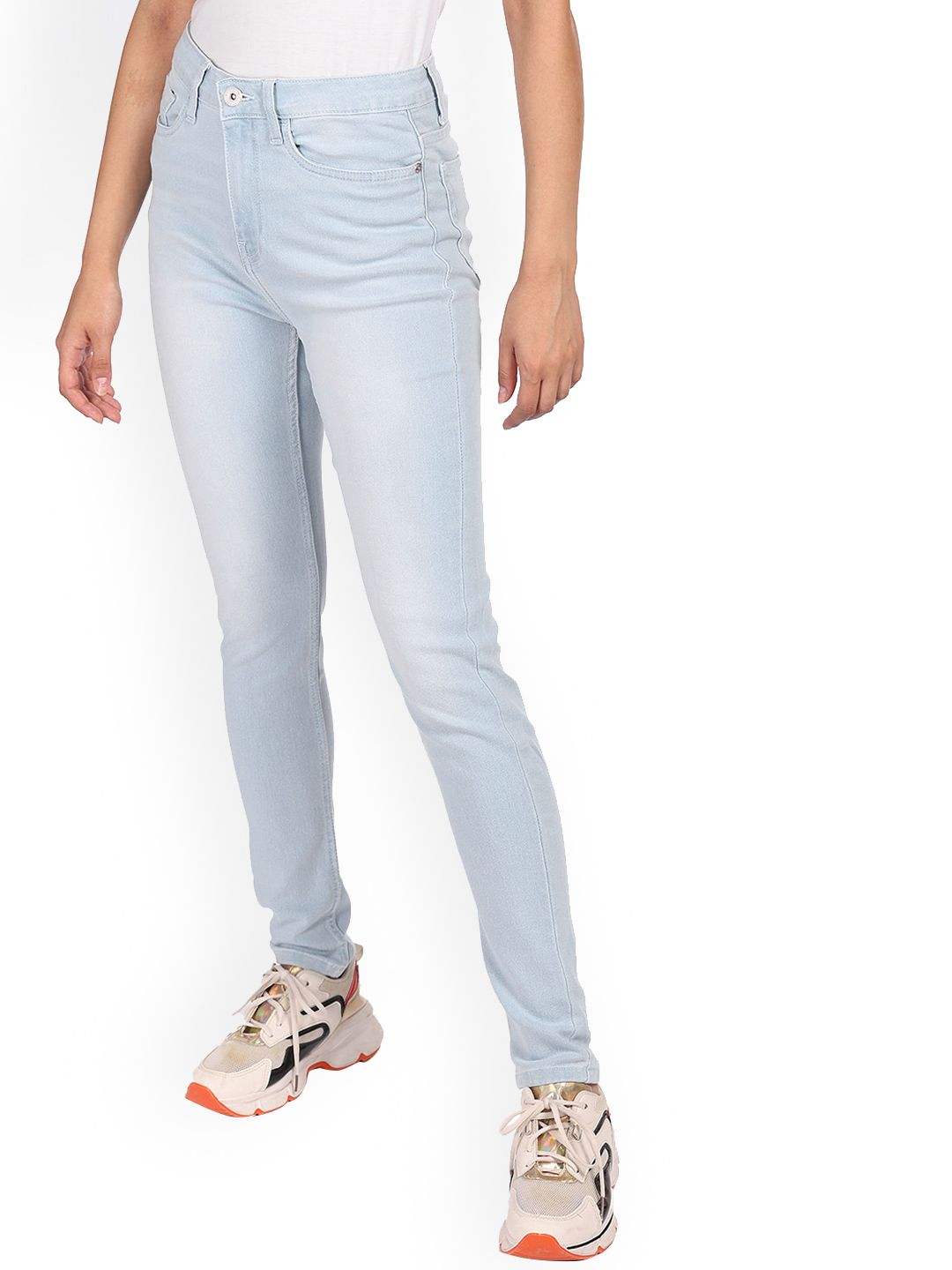 Sugr Women Blue Heavy Fade Jeans Price in India