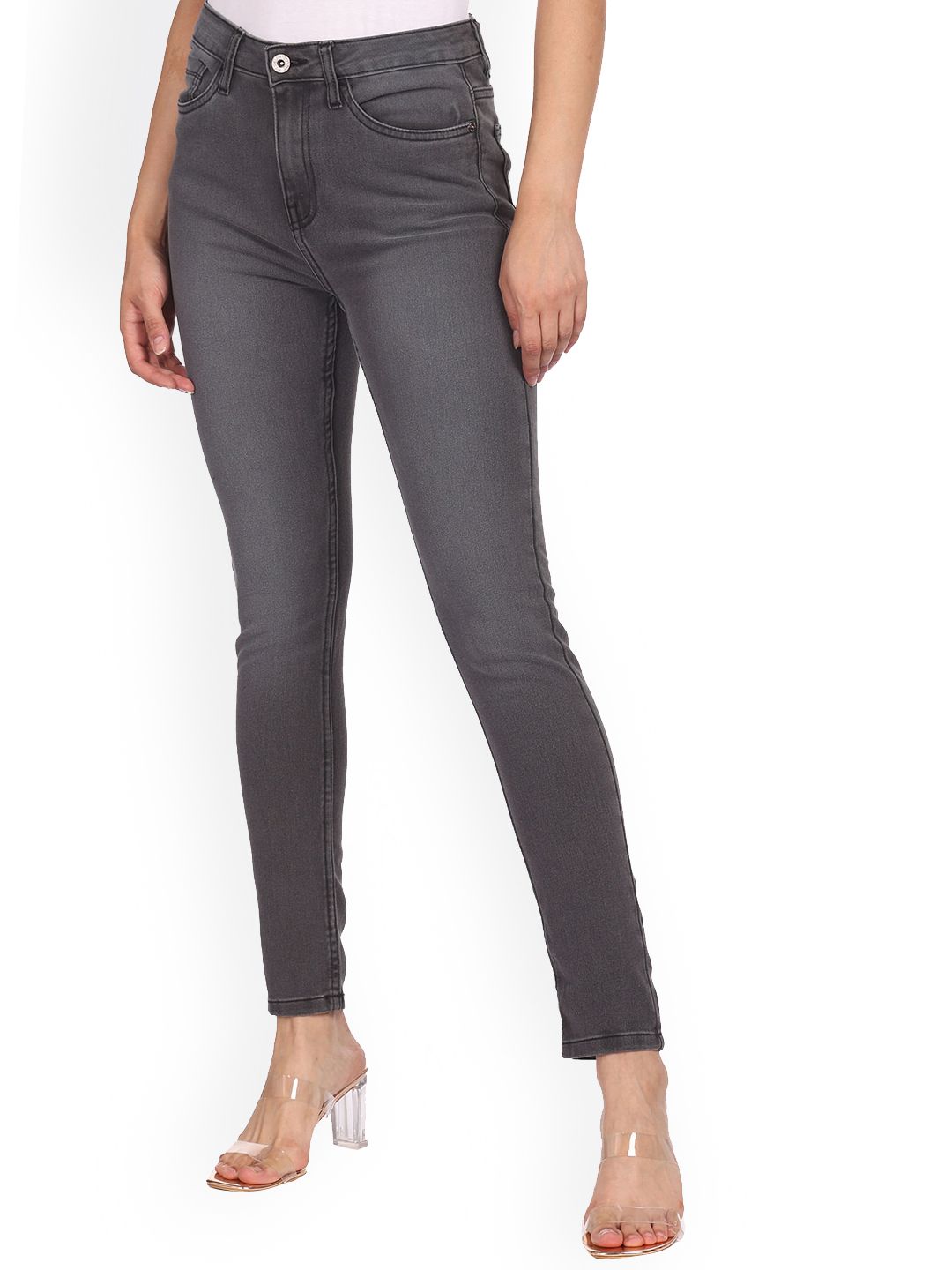 Sugr Grey Regular Fit Cropped Jeans Price in India