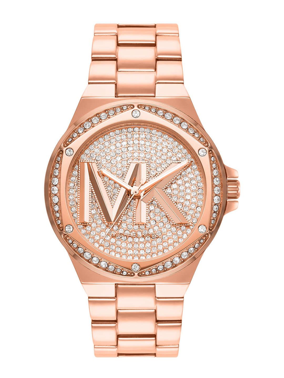 Michael Kors Women Rose Gold Embellished Dial Gold-Plated Bracelet Style Watch MK7230 Price in India