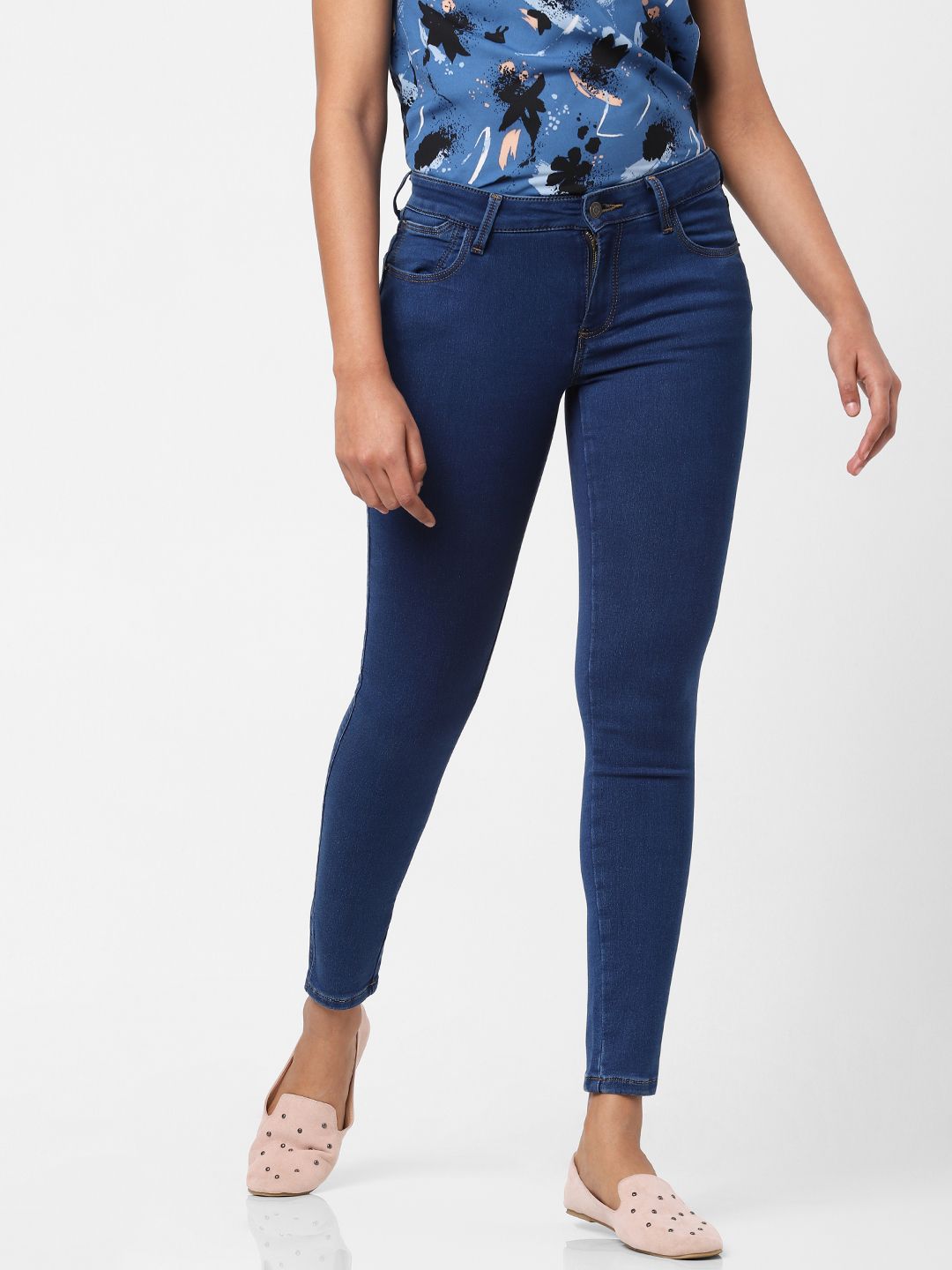 Vero Moda Women Blue Skinny Fit Mid-Rise Stretchable Jeans Price in India
