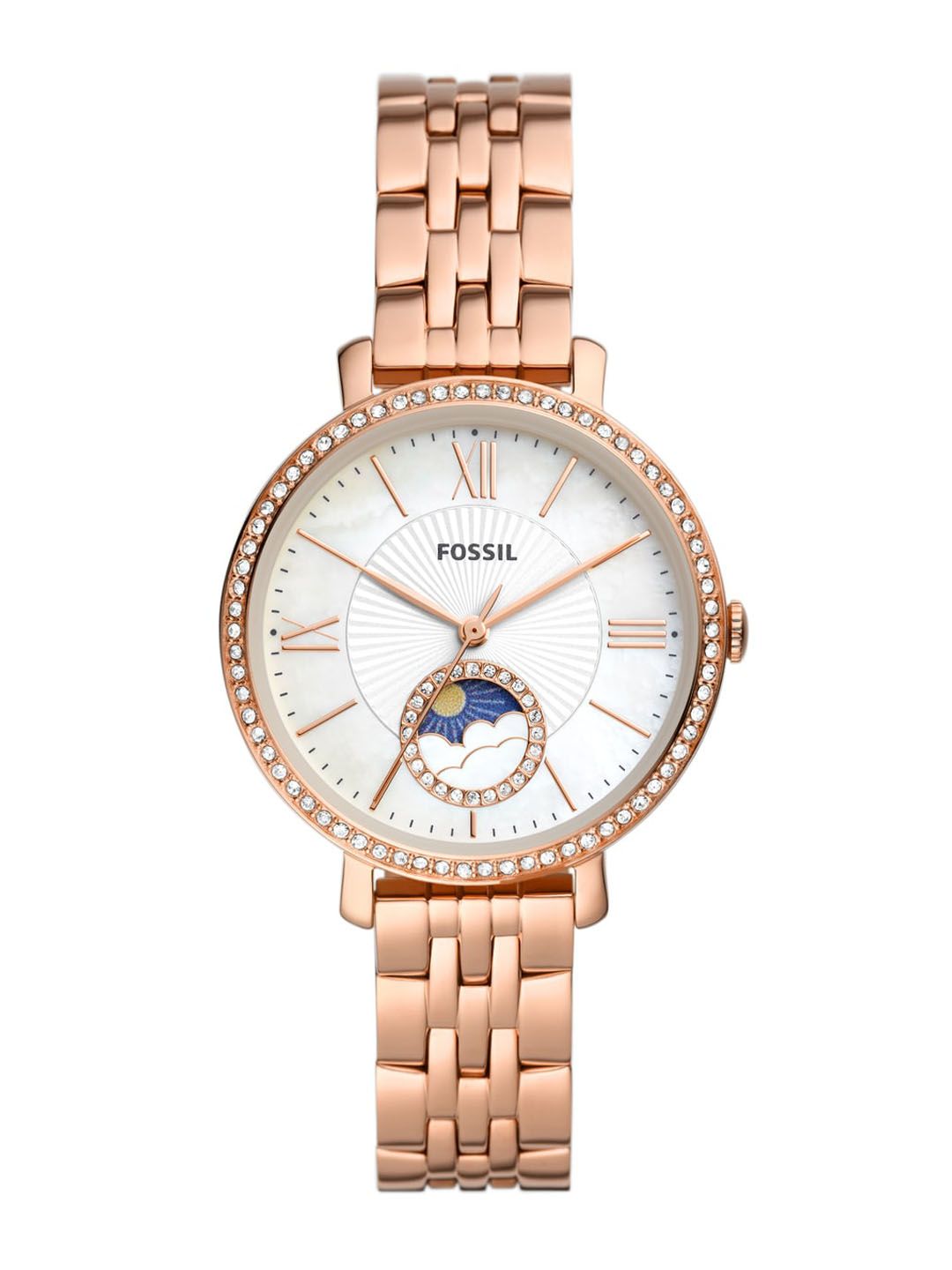 Fossil Women Multicoloured Dial & Rose Gold-Plated Straps Analogue Watch ES5165 Price in India