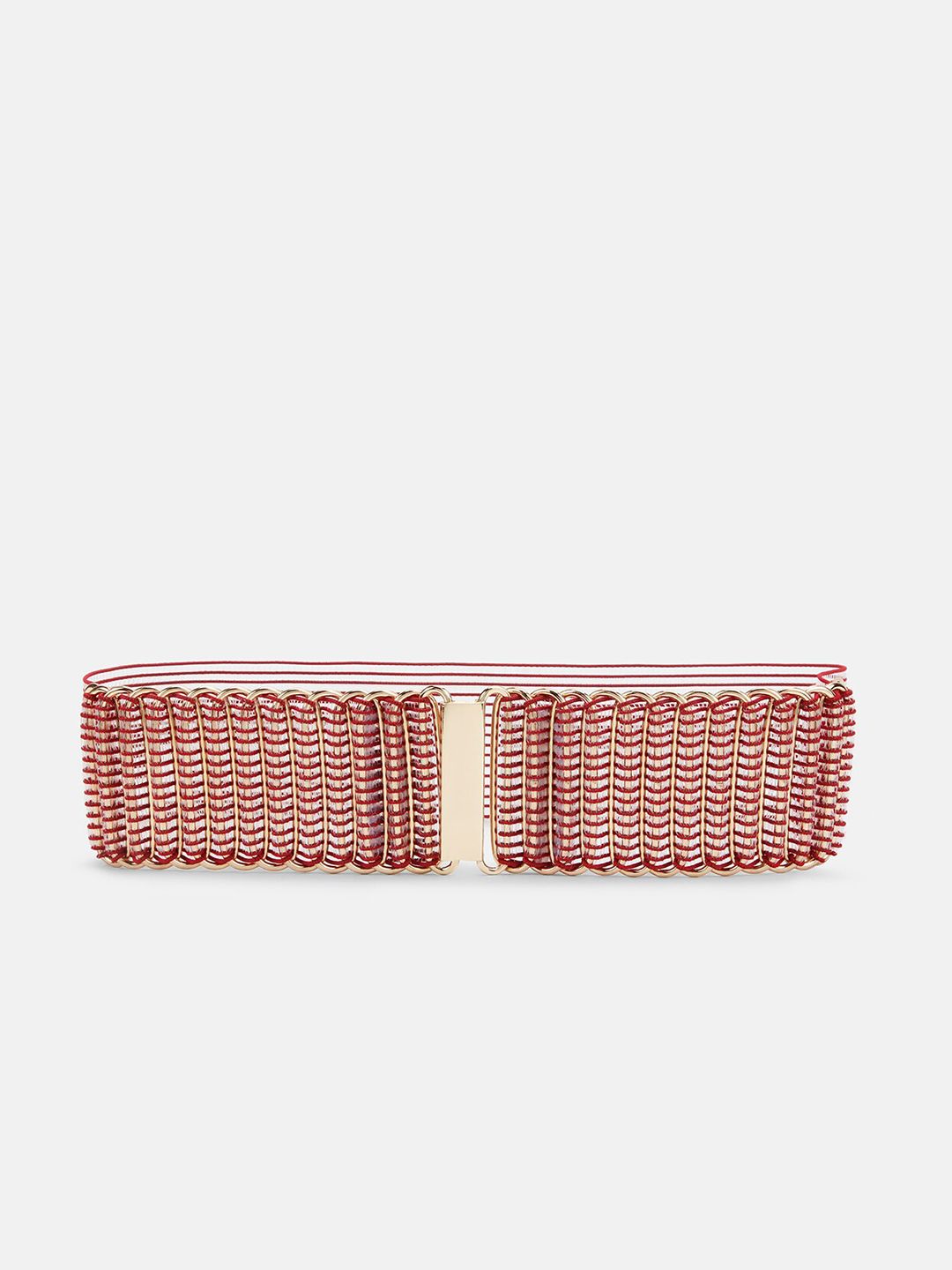 Kazo Women Maroon Textured Stretchable Belts Price in India
