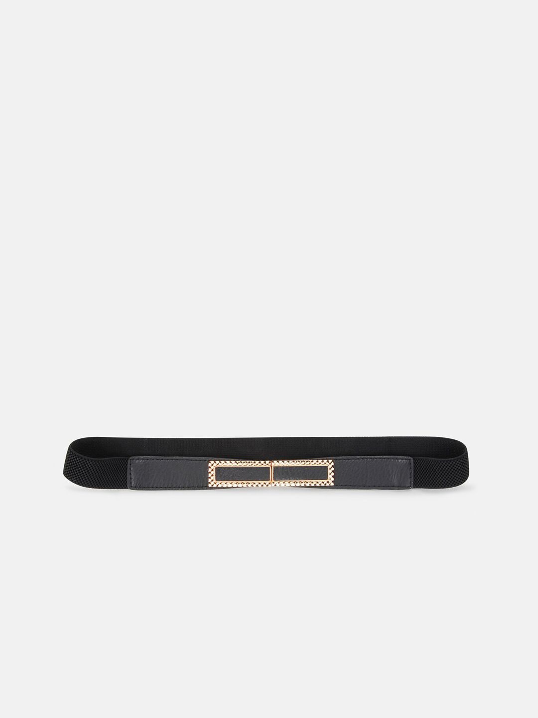 Kazo Women Black Solid Stretchable Belts Price in India