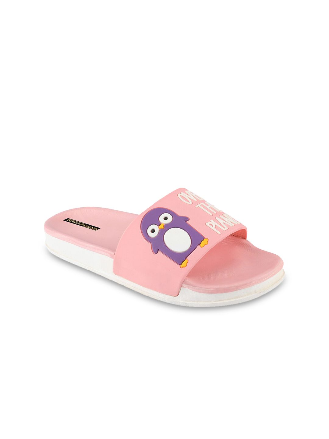 Shoetopia Women Pink & Purple Printed Rubber Sliders Price in India