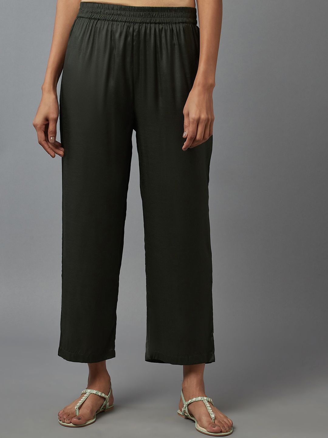 WISHFUL Women Green Trousers Price in India