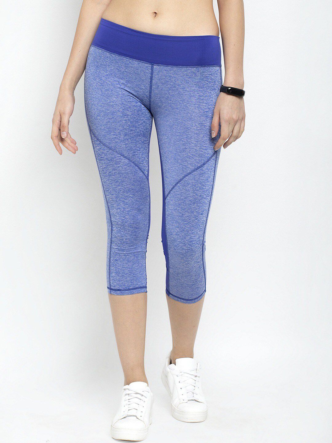 Active Soul Women Blue Solid Skinny Fit Tights Price in India