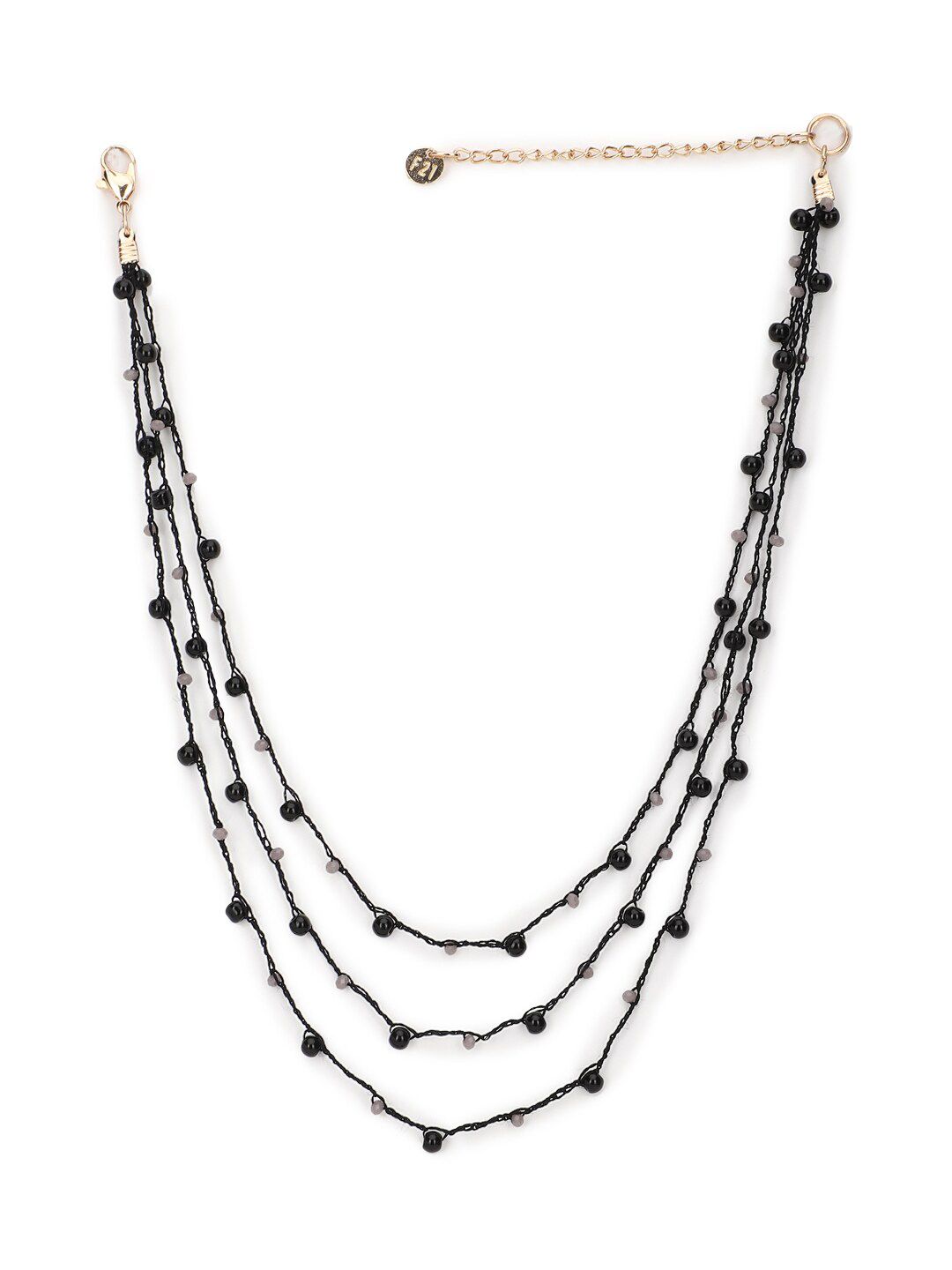 FOREVER 21 Black & Gold-Toned Layered Chain Price in India