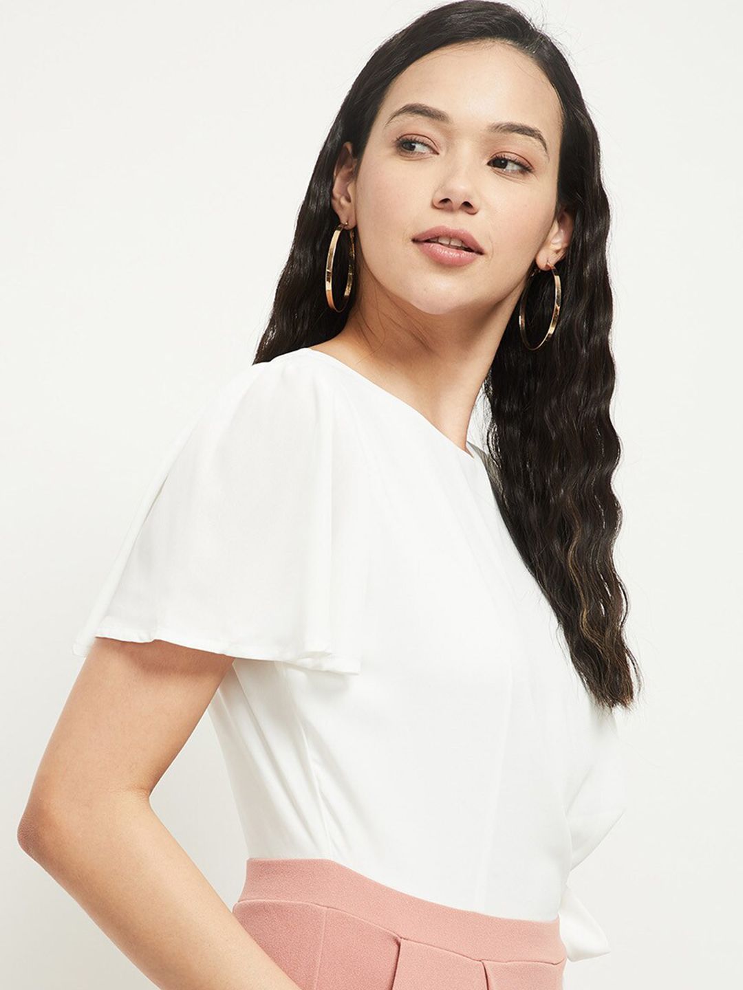 max Women Pink & White Basic Jumpsuit
