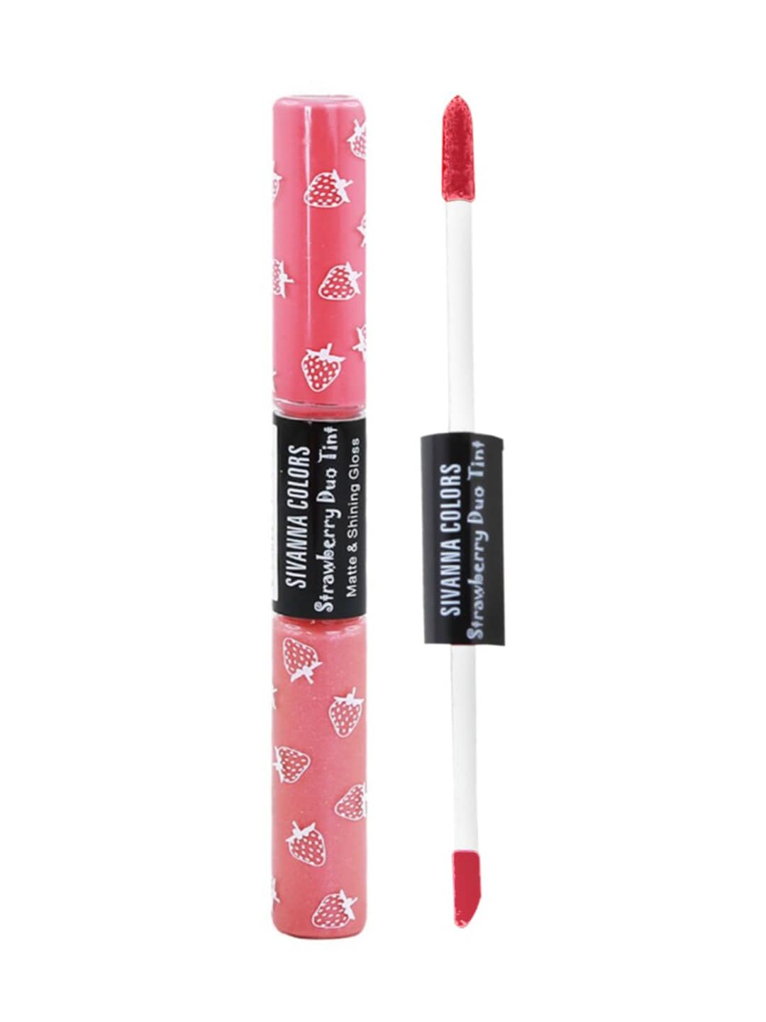 Sivanna Colors 2 in 1 Strawberry Duo Tint Matte & Shining Lip Gloss - DK035 07 Price in India