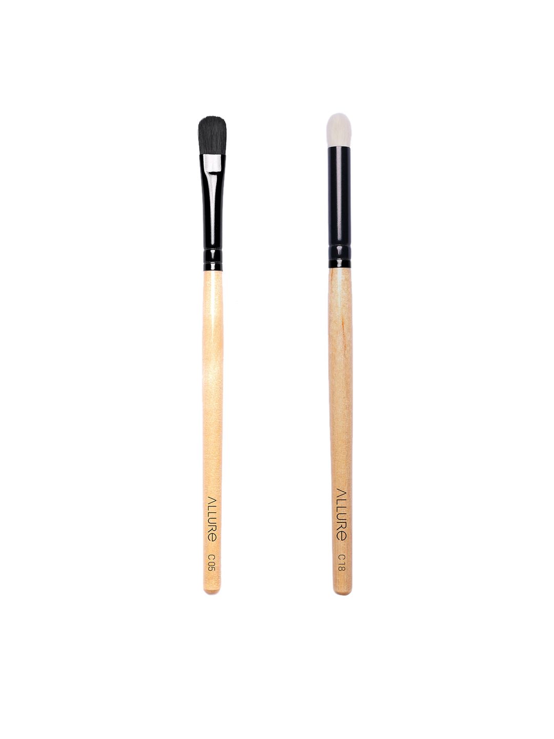 ALLURE Set of Wooden Eyeshadow Brush C-05 & Round Eye Brush C-18 Price in India