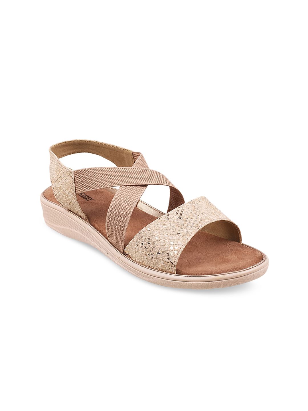 WALKWAY by Metro Peach-Coloured Embellished Comfort Sandals Price in India