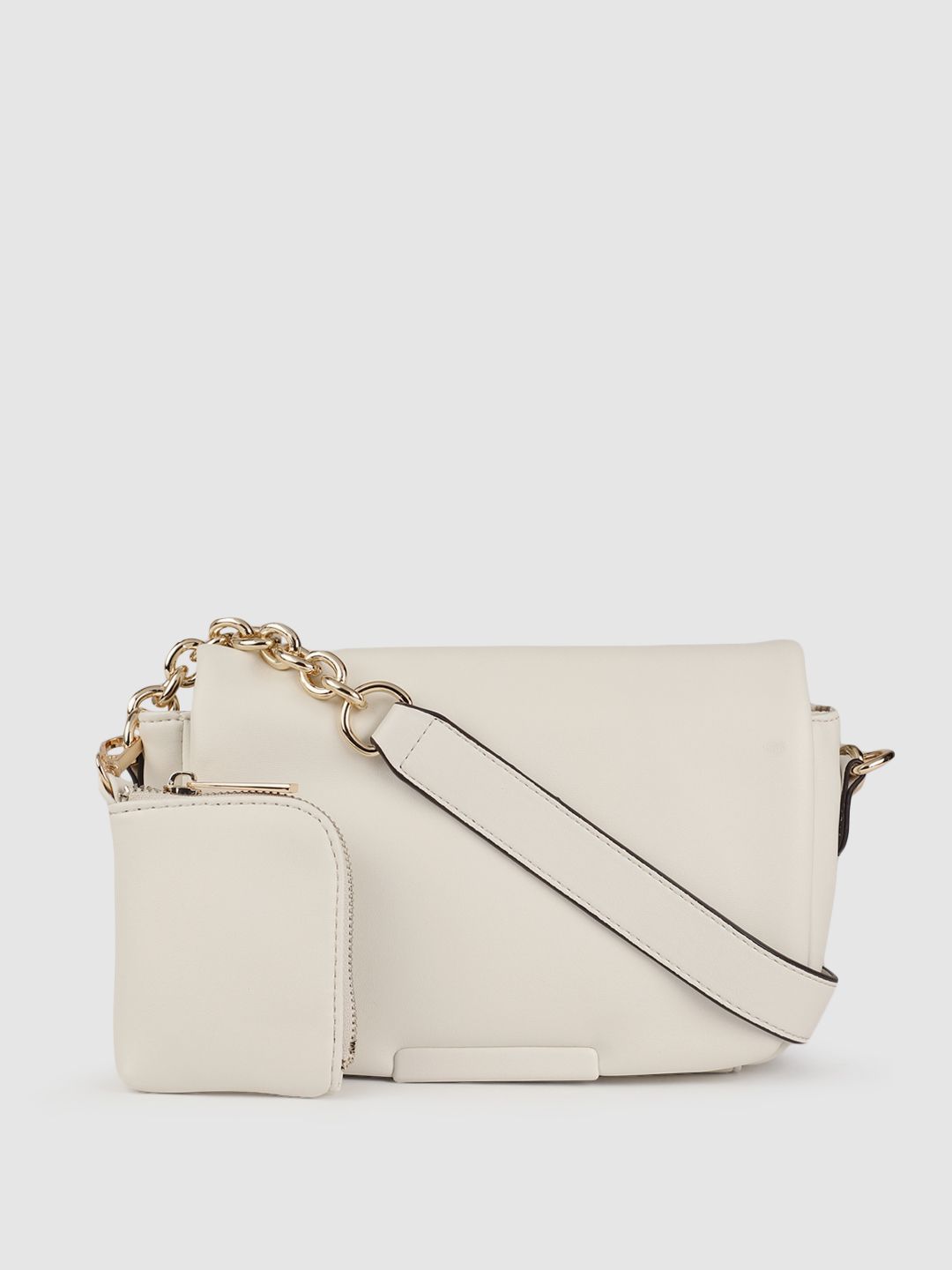 Accessorize White Solid Sling Bag Price in India