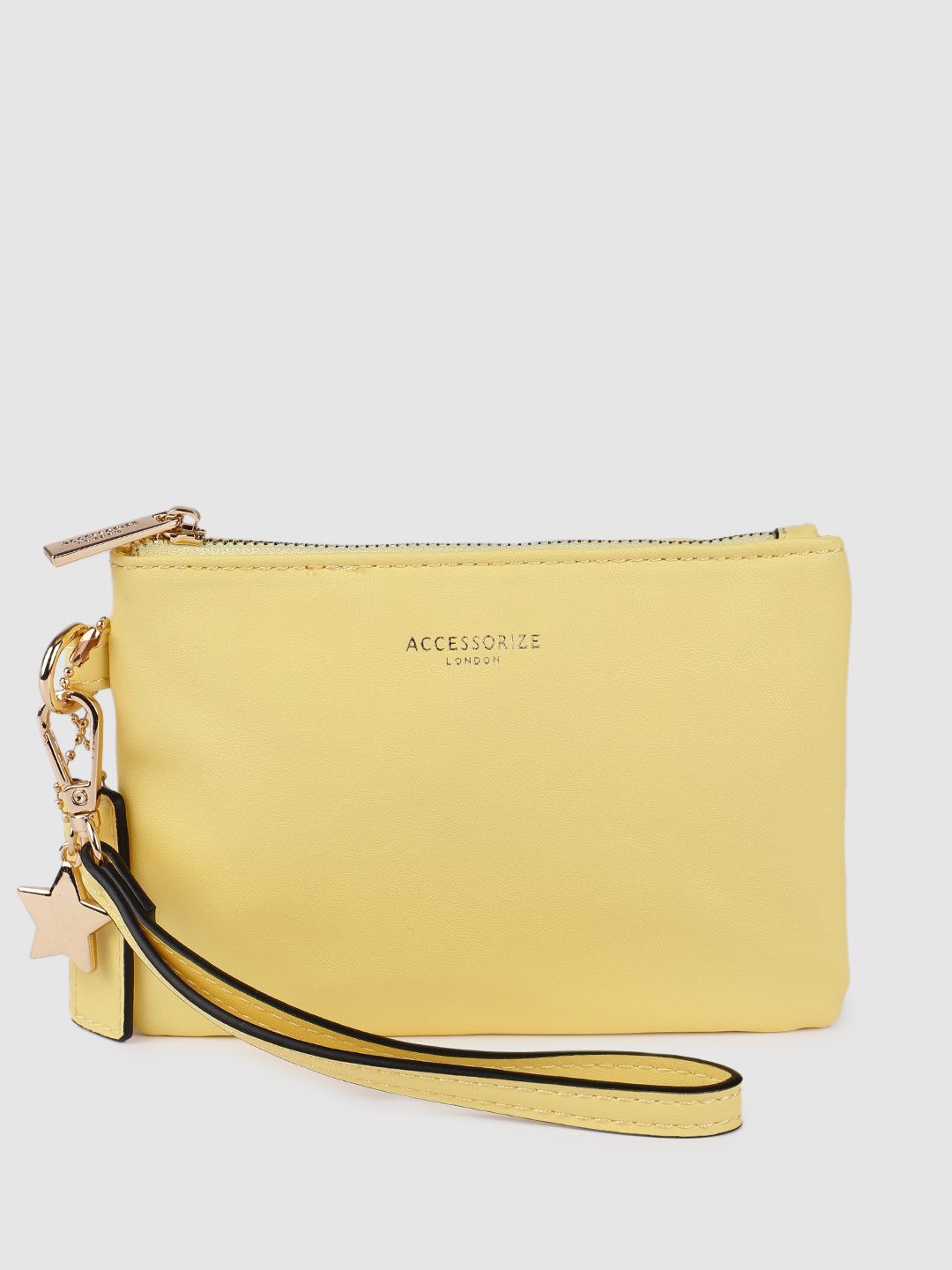 Accessorize Women Yellow PU Zip Around Wallet Price in India