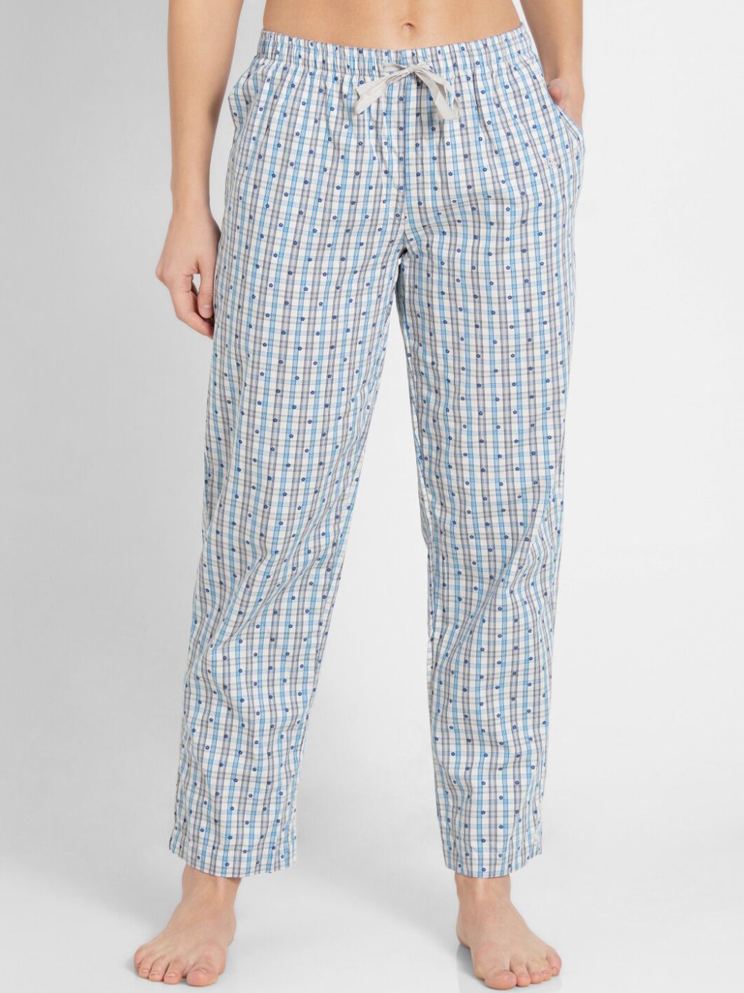 Jockey Woman Blue Assorted Checks Lounge Pants Price in India