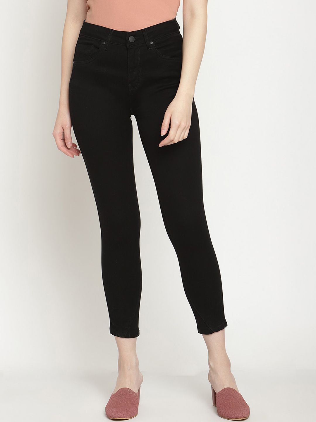 Madame Women Black Jean Skinny Fit Clean Look Stretchable Jeans Price in India