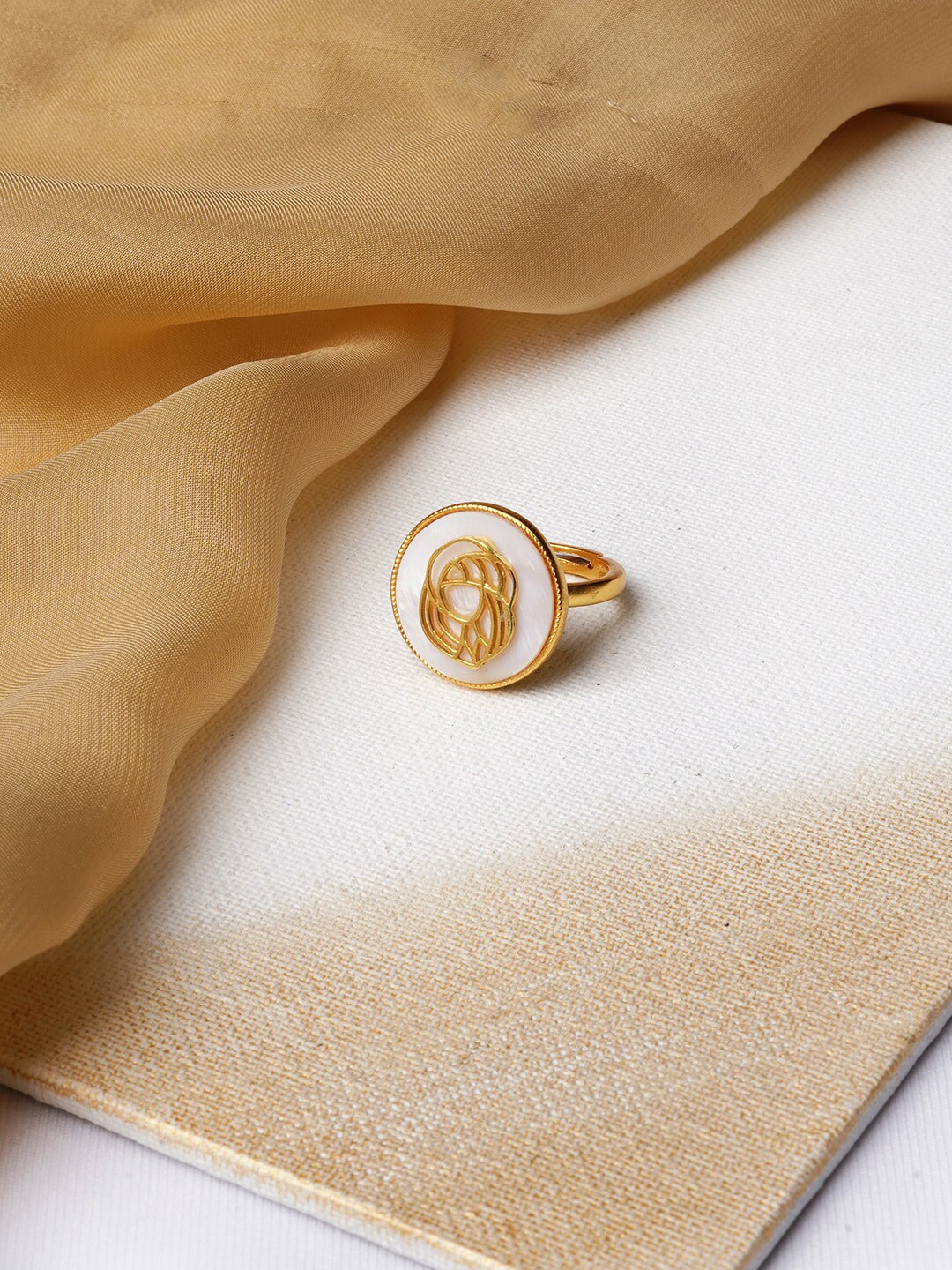 JOKER & WITCH 18K Gold-Plated Capricorn Virgo Adjustable Finger Ring Price in India