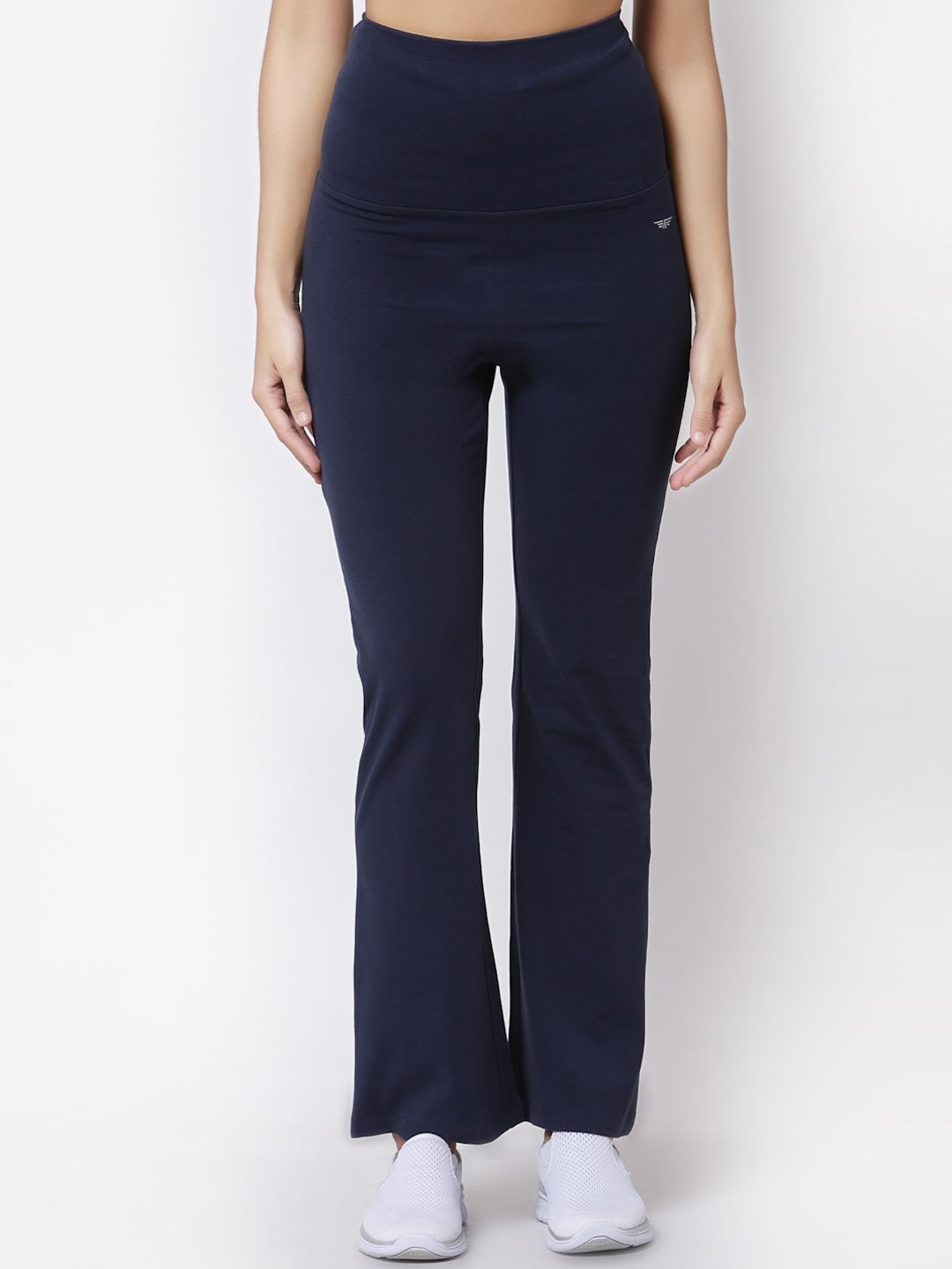 Red Tape Women Navy Blue Solid Yoga Track Pants Price in India